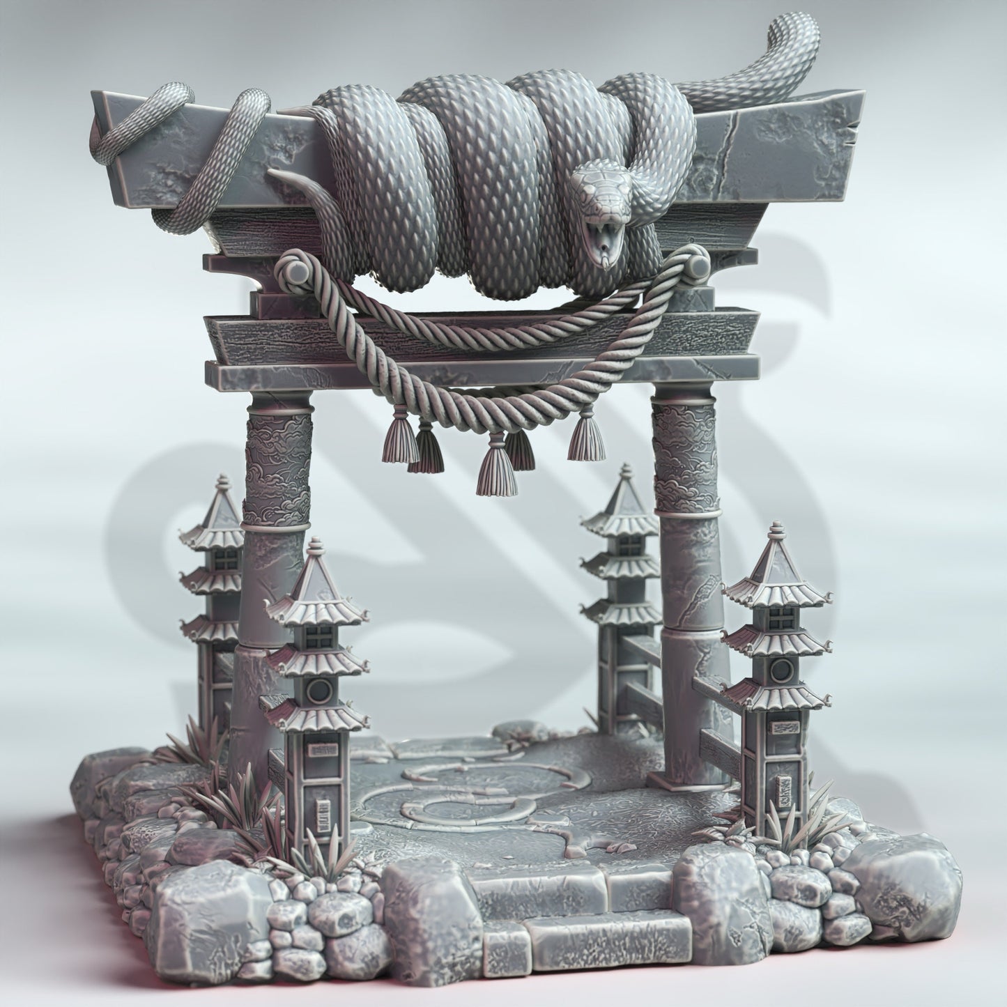 Japanese Shinto - Yomikage no Jinja Environment 12k Figure + base print 3d miniature Gift Idea mini |Dungeons & Dragons | Tabletop DM Stash