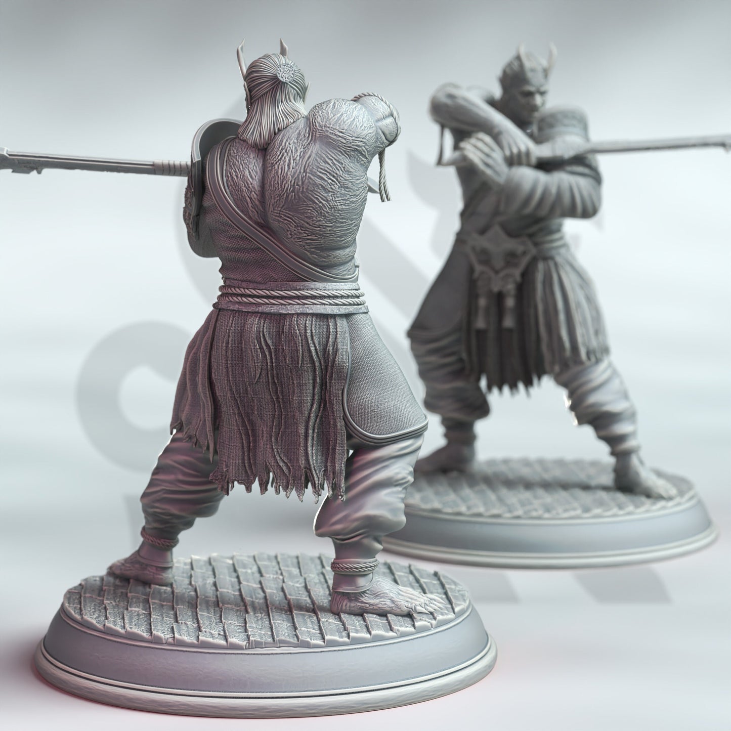 PAKET - Oni Onslaughter Trio Samurai Demon 12k Figur + Basisdruck 3D-RPG-Miniatur Geschenkidee Mini | Dungeons & Dragons | Tabletop DM Stash