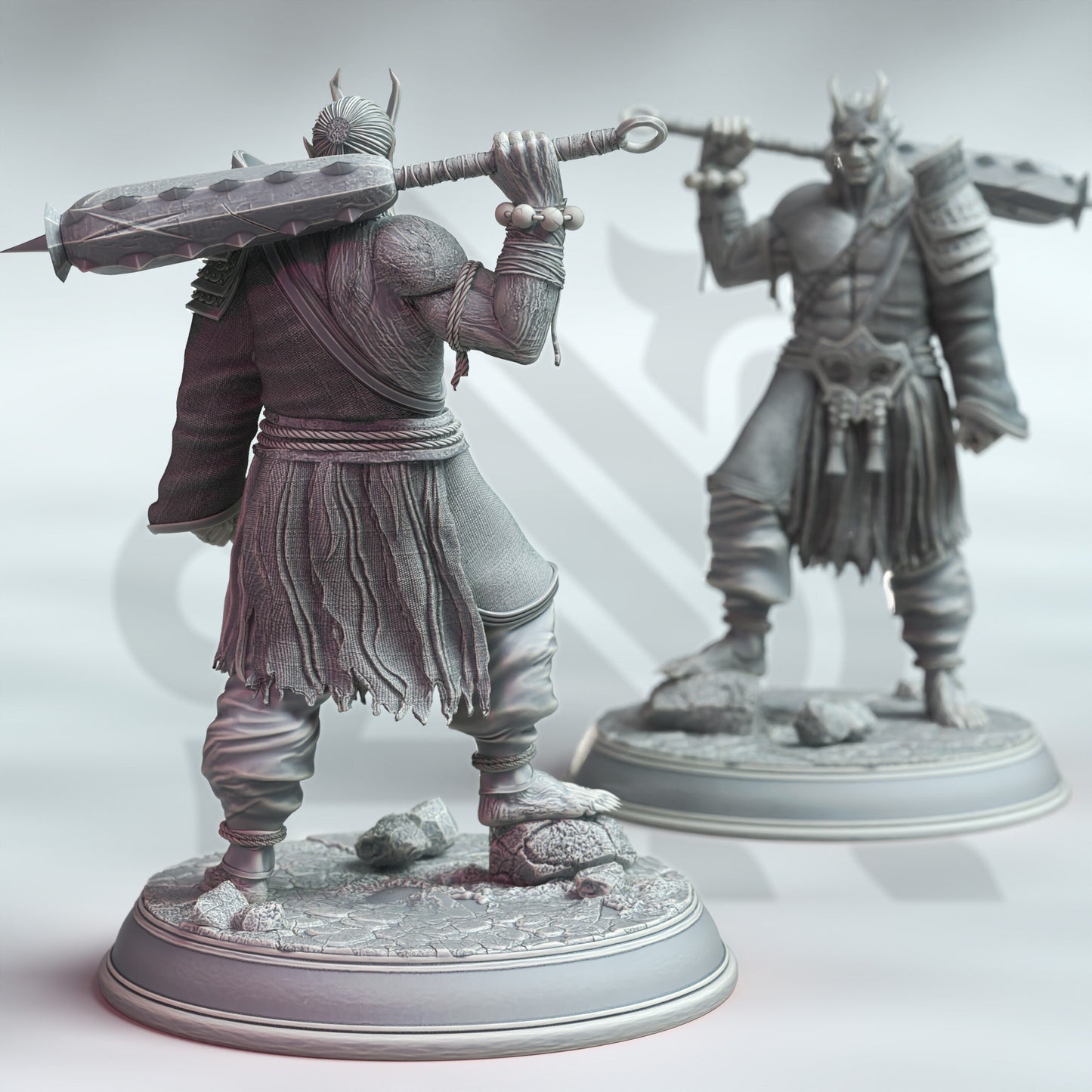 PAKET - Oni Onslaughter Trio Samurai Demon 12k Figur + Basisdruck 3D-RPG-Miniatur Geschenkidee Mini | Dungeons & Dragons | Tabletop DM Stash