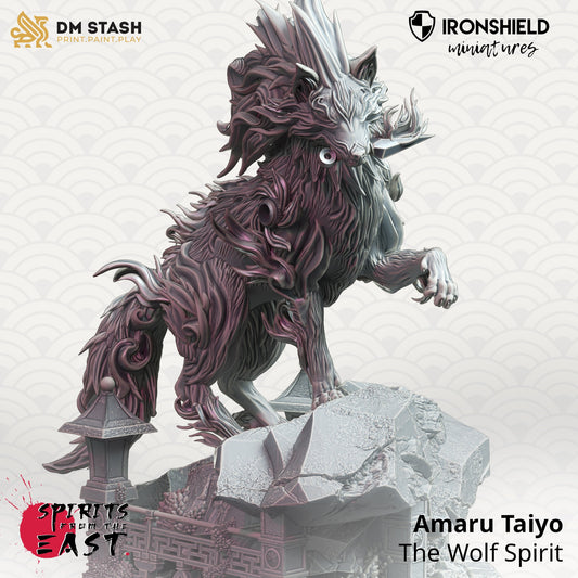 Amaru Taiyo – Der Wolfsgeist, Figur 12.000 + Sockel (50 mm), Druck, 3D-RPG-Miniatur, Geschenkidee, Mini | Dungeons & Dragons | Tabletop | DM Stash