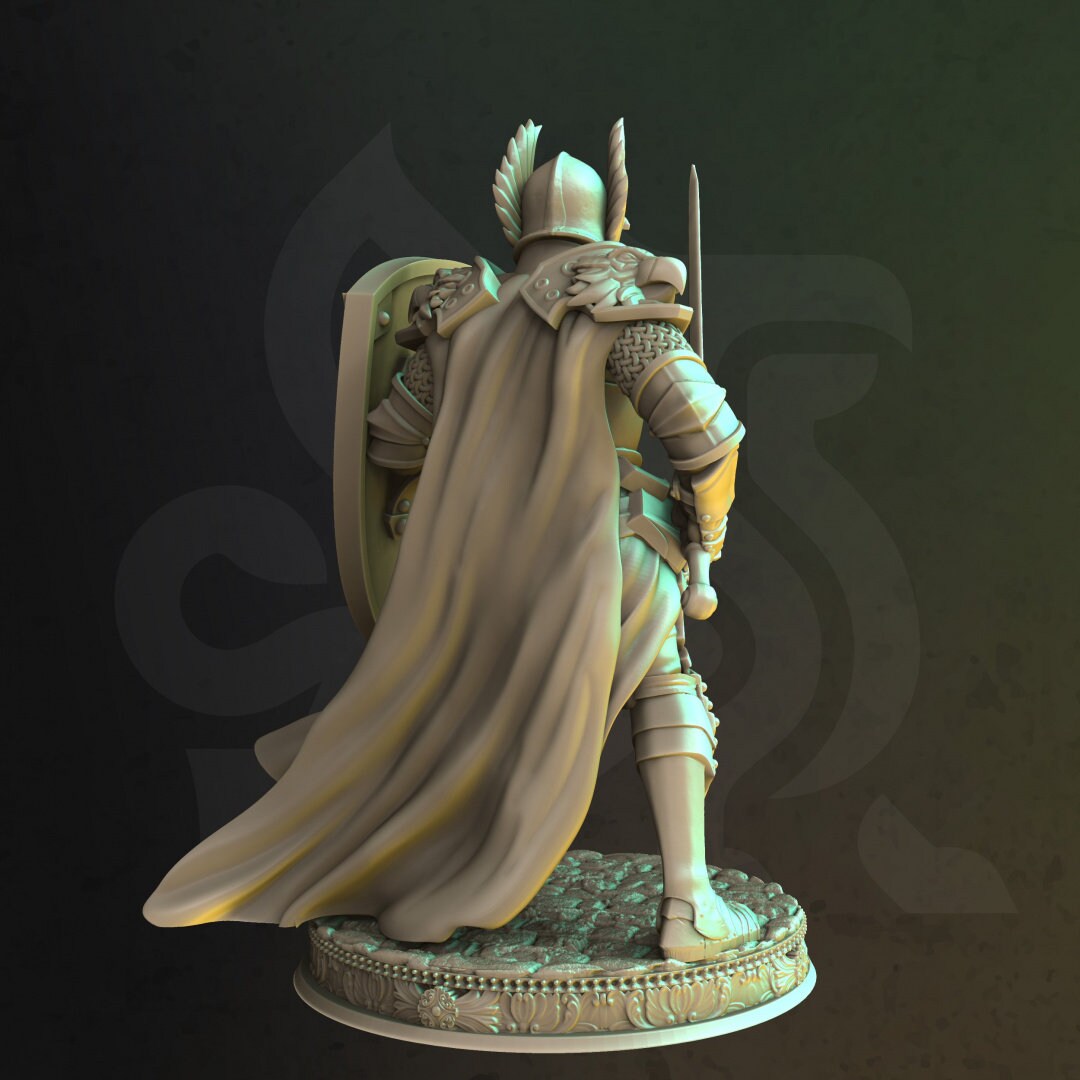 Sergeant - Silus Knight Soldier Vanguard 3D printed miniature detail view tabletop RPG