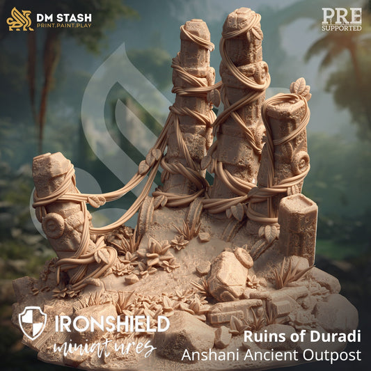 Ruinengelände mit antiken Statuen – Ruinen von Duradi Enviro 12k Druck 3D-RPG-Miniatur-Geschenkidee Mini | Dungeons & Dragons | Tabletop | DM Stash
