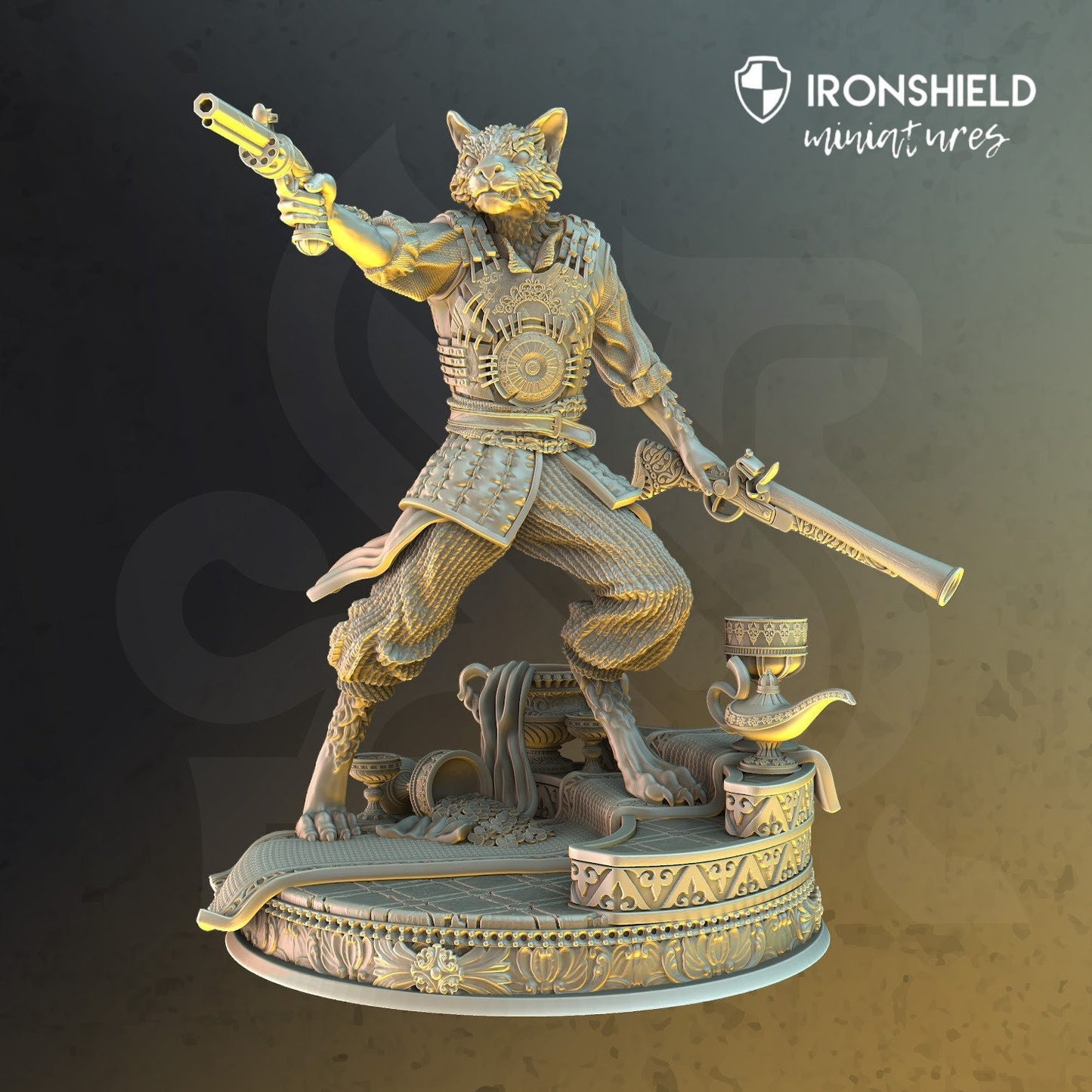 Sultan Bodyguard - Gunslinger Kara'Ta Figure + Base print 3d 12k miniature Gift Idea | Dungeons & Dragons | Tabletop | DM Stash