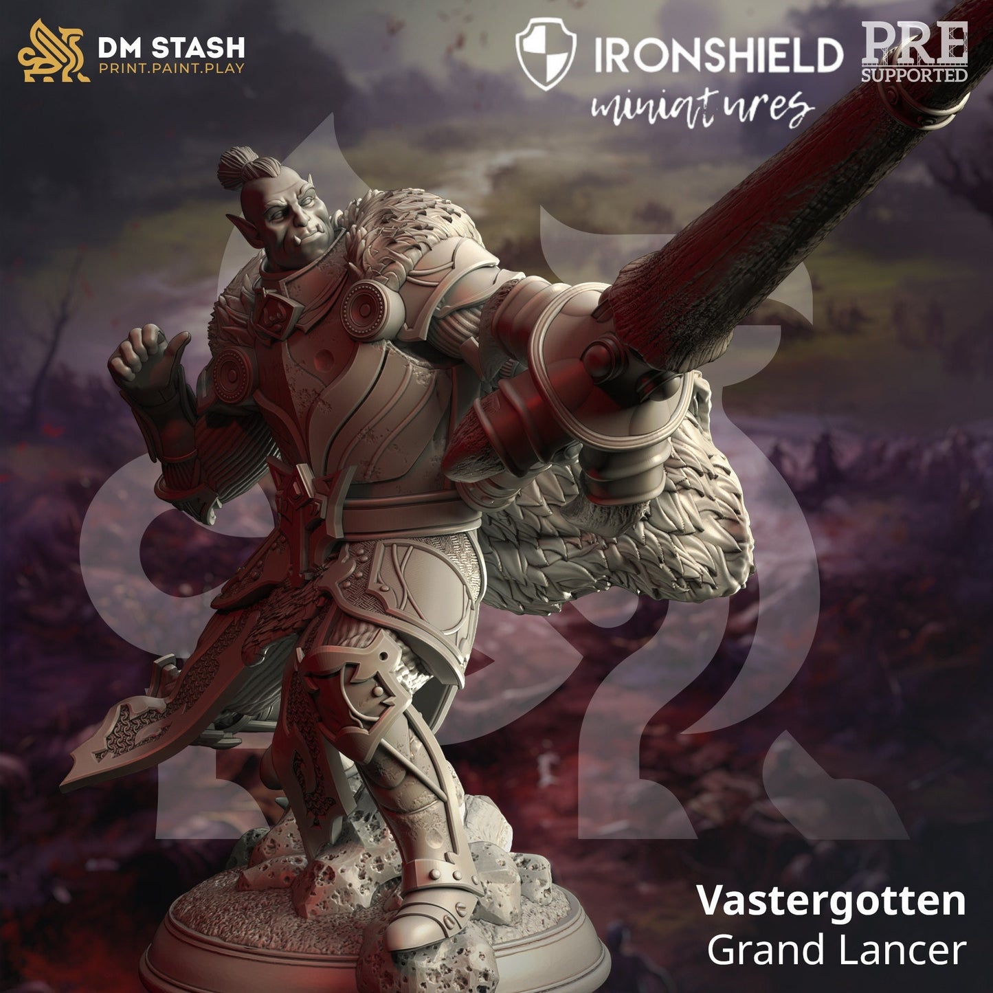 Vastergotten Ork Großritter Lanzenträger Barbar