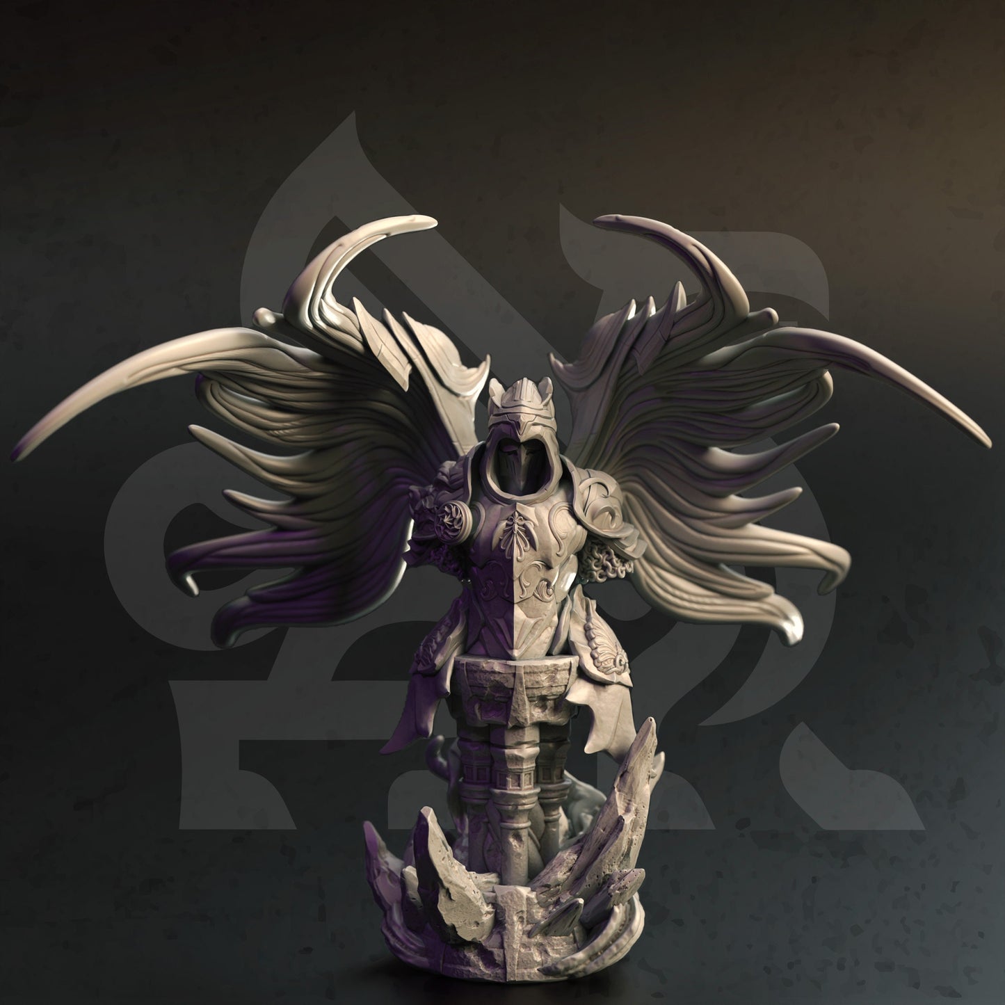 Büste Aufgestiegener Engelspaladin – Zyril – 120 mm groß – Figurdruck 3D 12k Miniatur Geschenkidee | Dungeons and Dragons | Tabletop DM Stash