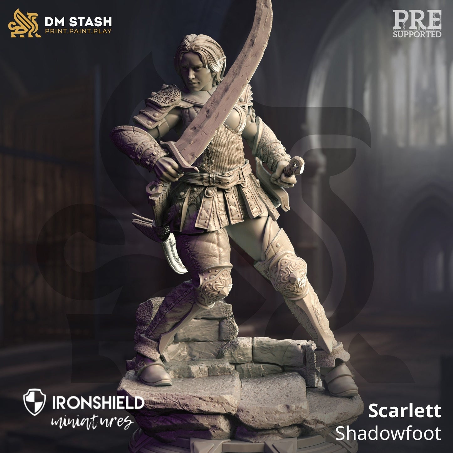 Scarlett Elven Shadowfoot Kämpfer Schurke Krieger