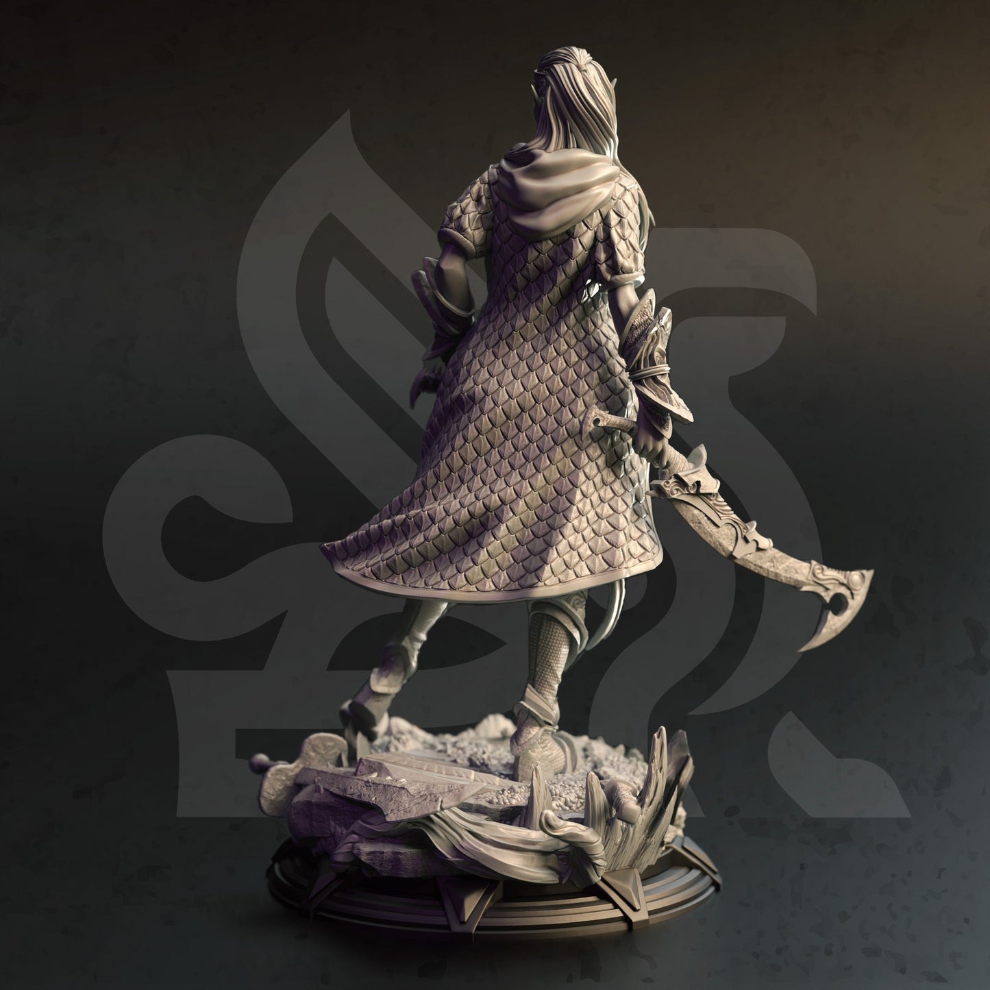 Weibliche Hochelfen-Zauberklinge – Rylena-Figur 12k + Basisdruck 3D-RPG-Miniatur-Geschenkidee Mini | Dungeons & Dragons | Tabletop | DM Stash