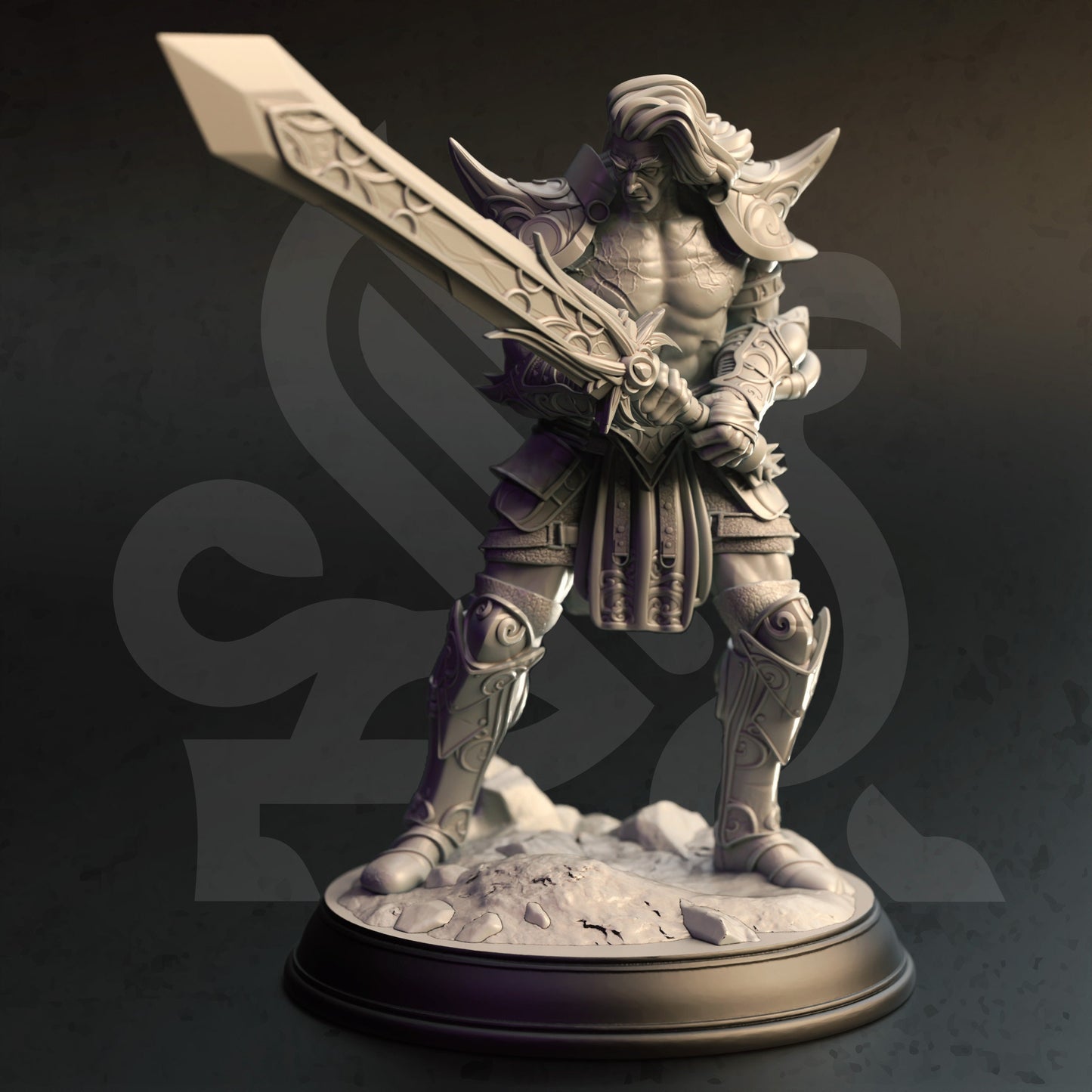 Mit Arkan durchdrungener Barbar – Charys-Figur 12.000 + Basisdruck 3D-RPG-Miniatur-Geschenkidee Mini | Dungeons & Dragons | Tabletop | DM Stash