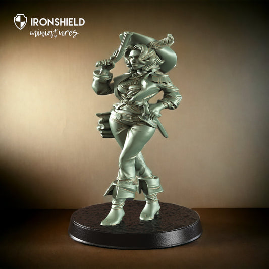 Maridi Deep Water Pirate Girl mit Schwert Figur + Sockeldruck 3D 12k Miniatur Geschenkidee | Dungeons & Dragons | Tabletop | RN EStudio
