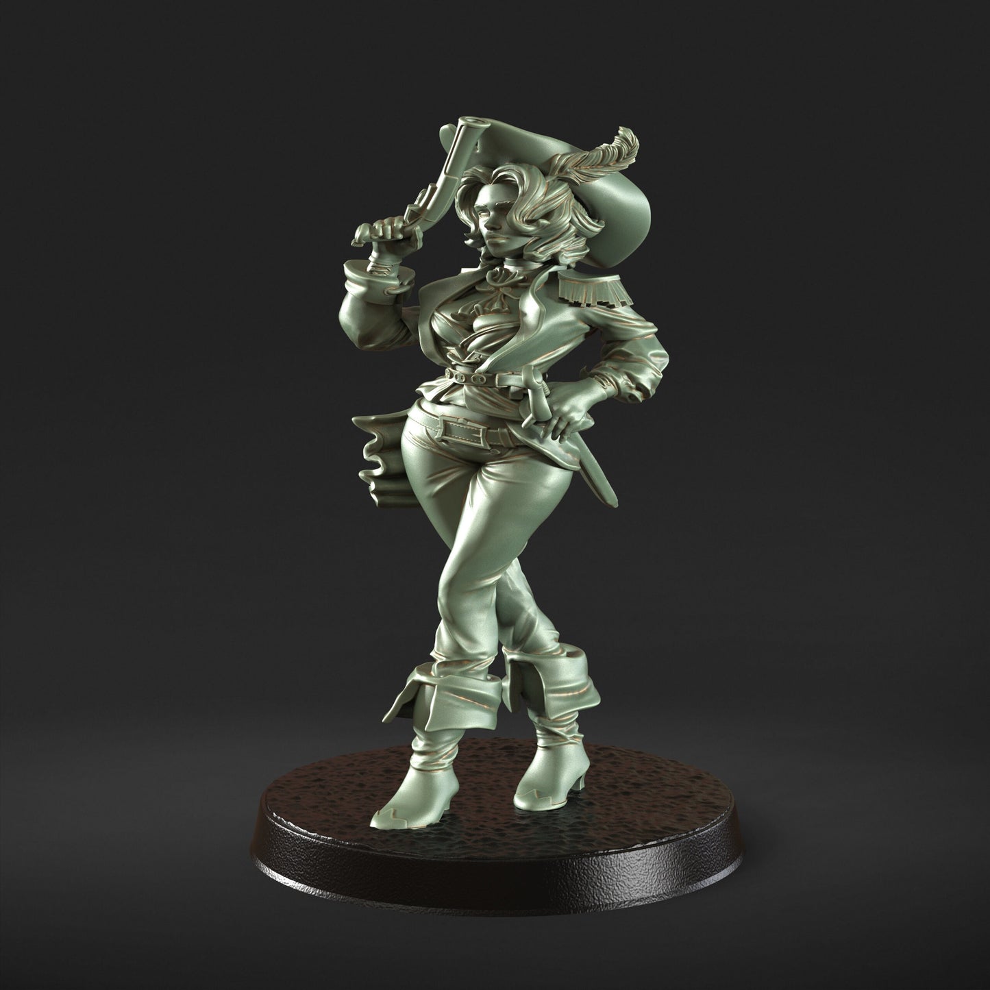 Maridi Deep Water Pirate Girl with sword Figure + Base print 3d 12k miniature Gift Idea | Dungeons & Dragons | Tabletop | RN EStudio