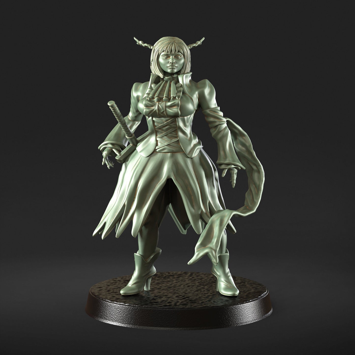 Rachel Deep Water Elf Druid Figur + Sockeldruck 3D 12k Miniatur Geschenkidee | Dungeons & Dragons | Tabletop | RN EStudio