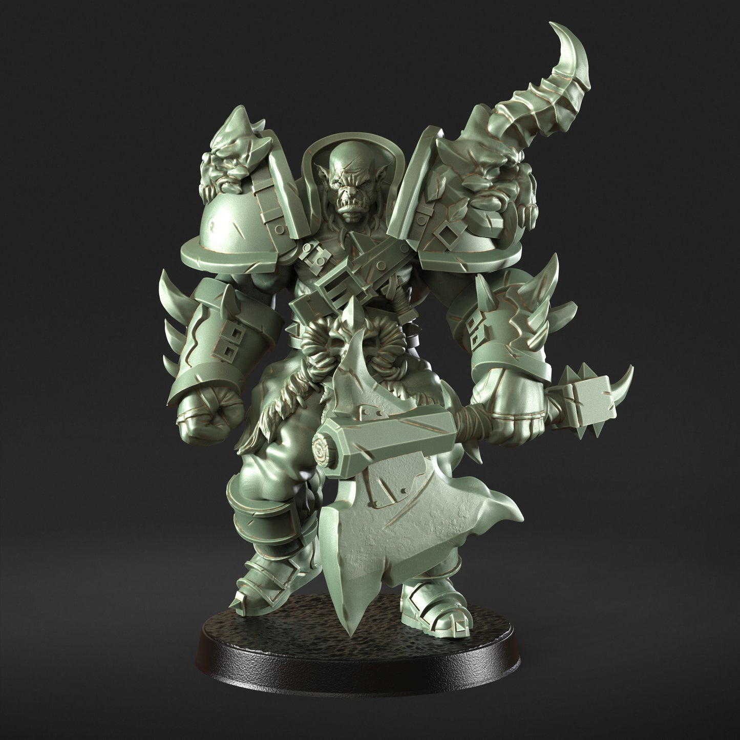 Untar – Deep Water Orc Warrior Assassin Figur + Sockeldruck 3D 12k Miniatur Geschenkidee | Dungeons & Dragons | Tabletop | RN EStudio