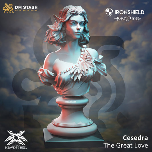 BÜSTE Cesedra – 120 mm hoch – Engel der Liebe – Figurdruck 3D 12k Miniatur Geschenkidee | Dungeons and Dragons | Tabletop | DM Stash