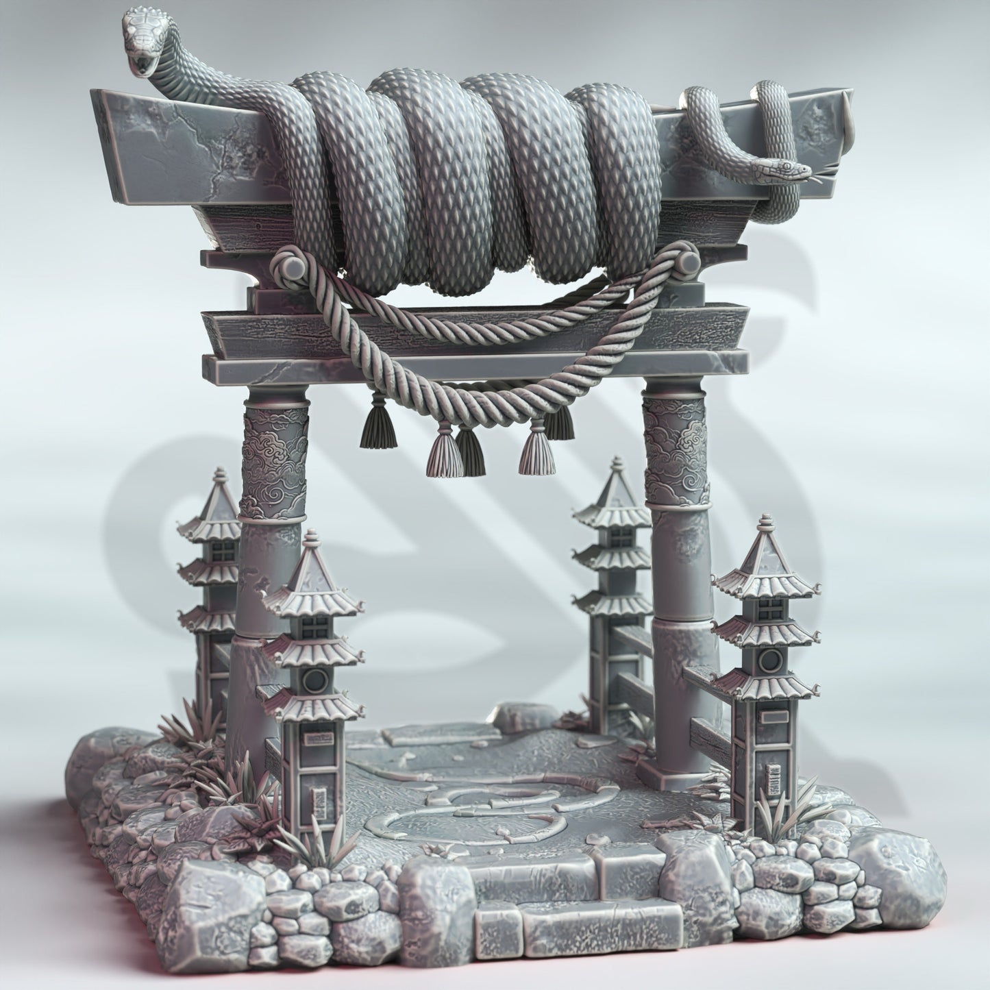 Japanese Shinto - Yomikage no Jinja Environment 12k Figure + base print 3d miniature Gift Idea mini |Dungeons & Dragons | Tabletop DM Stash