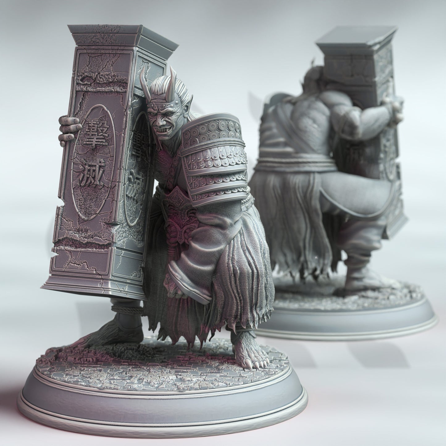 PAKET - Oni Onslaughter Trio Samurai Demon 12k Figur + Basisdruck 3D-RPG-Miniatur Geschenkidee Mini | Dungeons & Dragons | Tabletop DM Stash