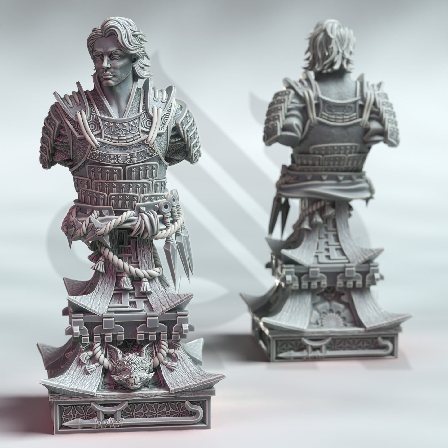 BÜSTE Kenshi Kitsune – 120 mm groß – Samurai – Figurdruck 3D 12k Miniatur Geschenkidee | Dungeons and Dragons | Tabletop | DM Stash