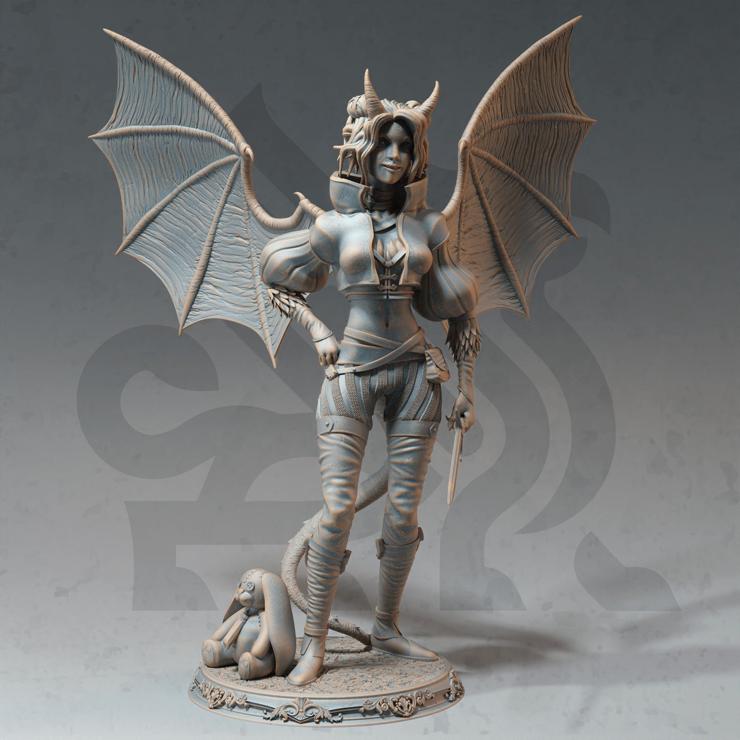 Tiefling Warlock – Mhari O‘Nette Figur + Sockeldruck 3D 12k Dnd Miniatur Geschenkidee Mini | Dungeons & Dragons | Tabletop | DM Stash