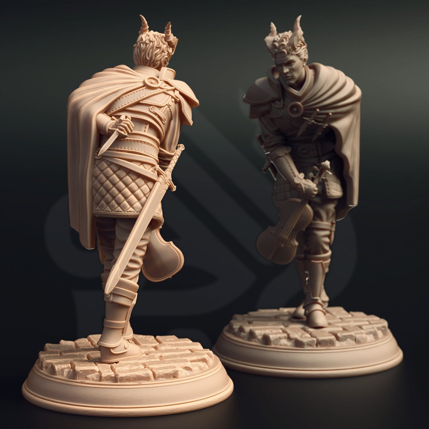 Tiefling Bard Fighter – Eramis-Figur 12.000 + Basisdruck 3D-RPG-Miniatur-Geschenkidee Mini | Dungeons & Dragons | Tabletop | DM Stash