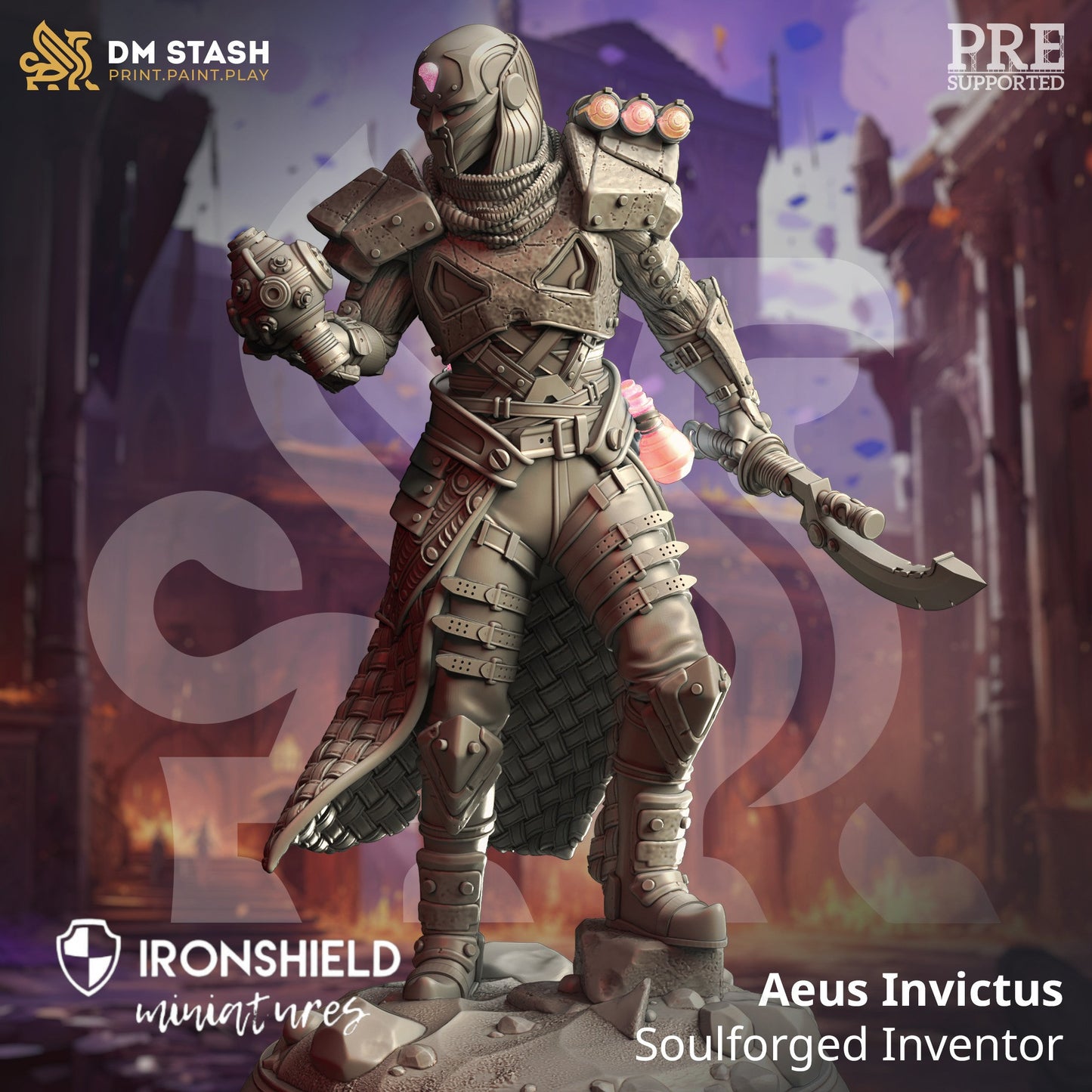 Warforged Artificer – Aeus Invictus-Figur 12.000 + Basisdruck 3D-RPG-Miniatur-Geschenkidee Mini | Dungeons & Dragons | Tabletop | DM Stash