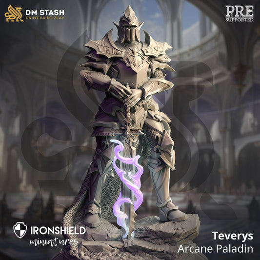 Arcane Paladin – Teverys-Figur 12.000 + Basisdruck 3D-RPG-Miniatur-Geschenkidee Mini | Dungeons & Dragons | Tabletop | DM Stash