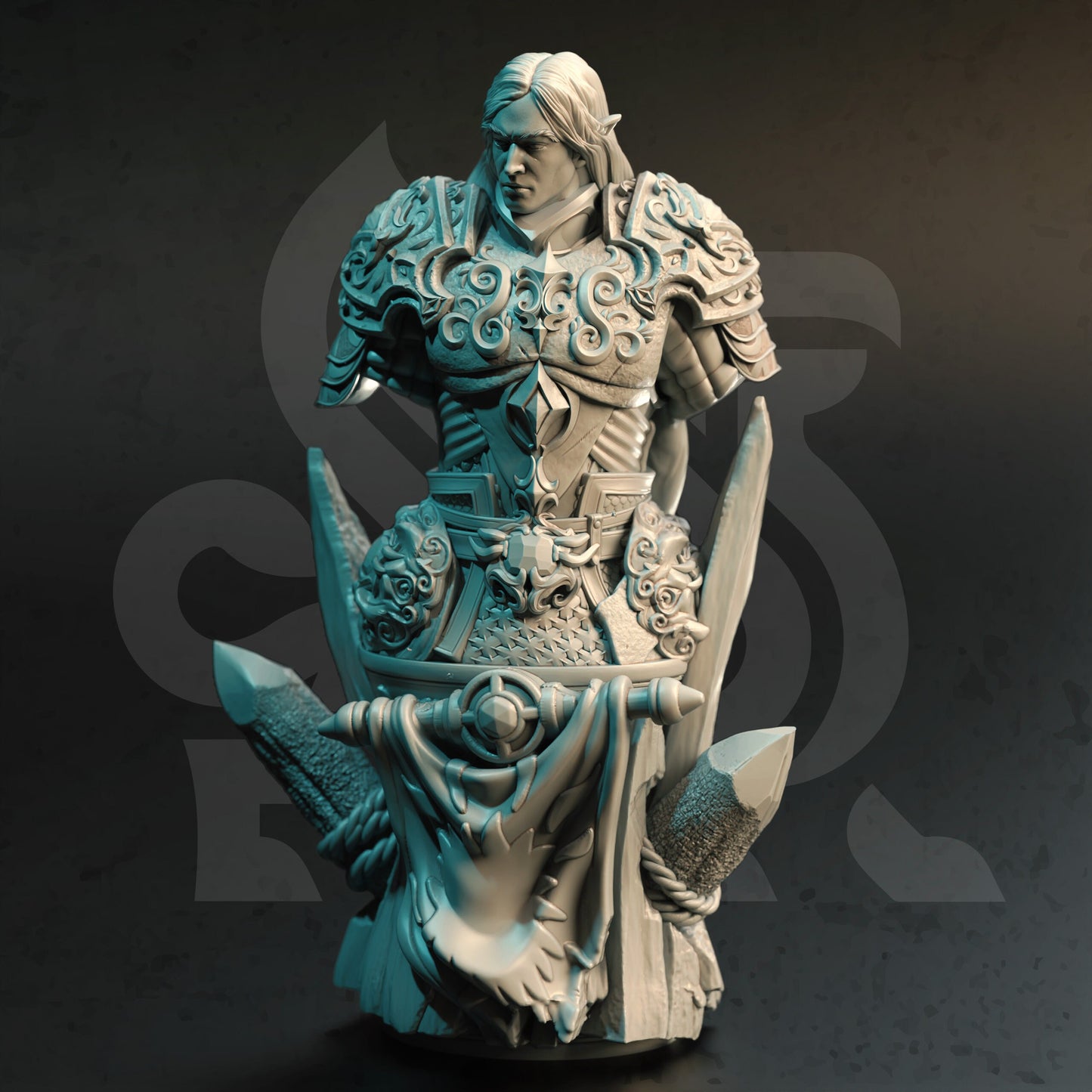 BÜSTE - Elven Eldritch Knight - Rolen - 120 mm groß - Figurdruck 3D 12k Miniatur Geschenkidee | Dungeons and Dragons | Tabletop DM Stash