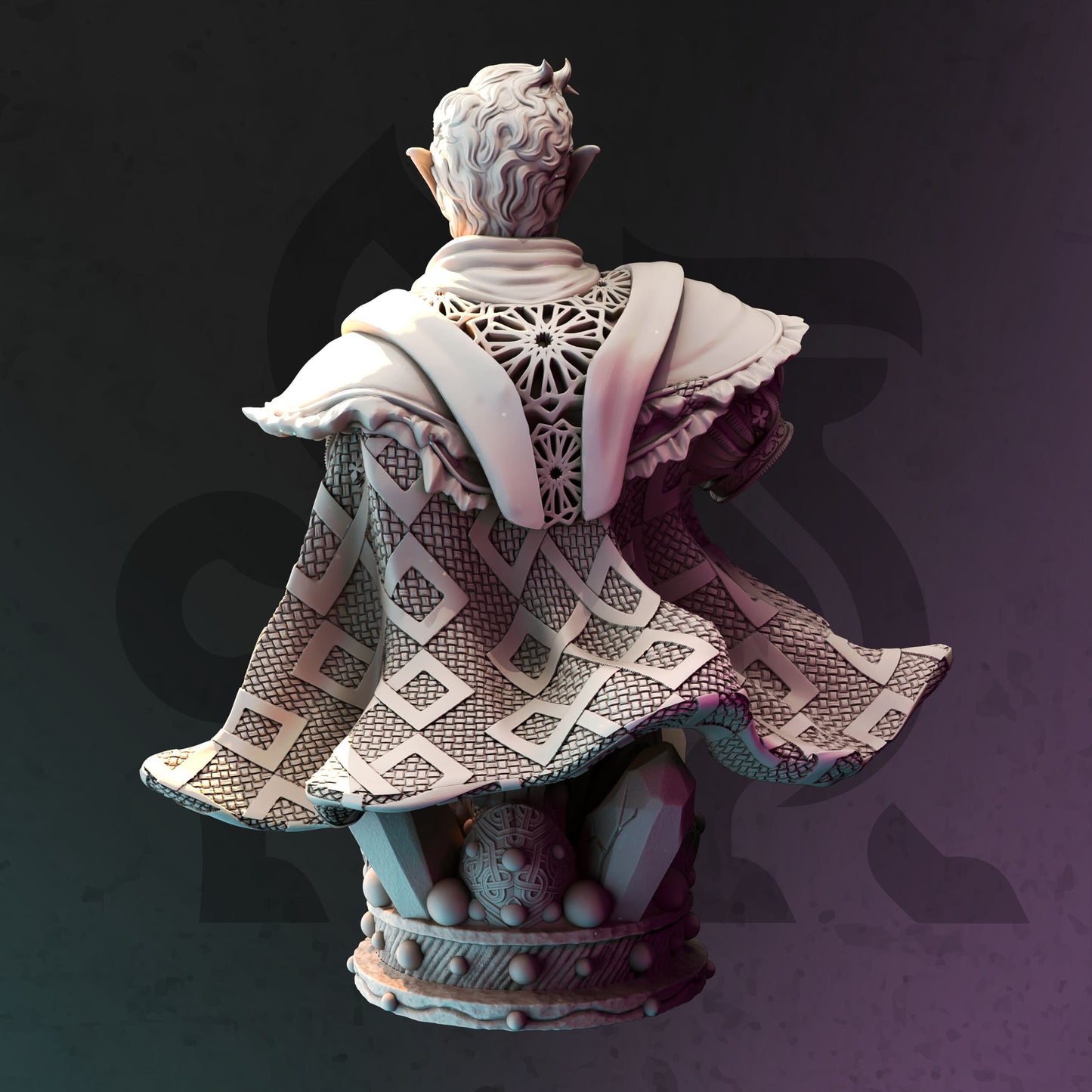 BUST - Drow Moon Sorcerer Elf Mage - Yunas 120mm tall figure print 3d 12k miniature Gift Idea Dungeons and Dragons Tabletop DM Stash