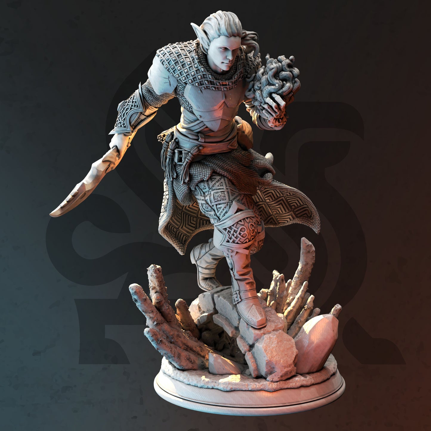 Drow Arcane Elf Rogue Warlock Cordon Blades
