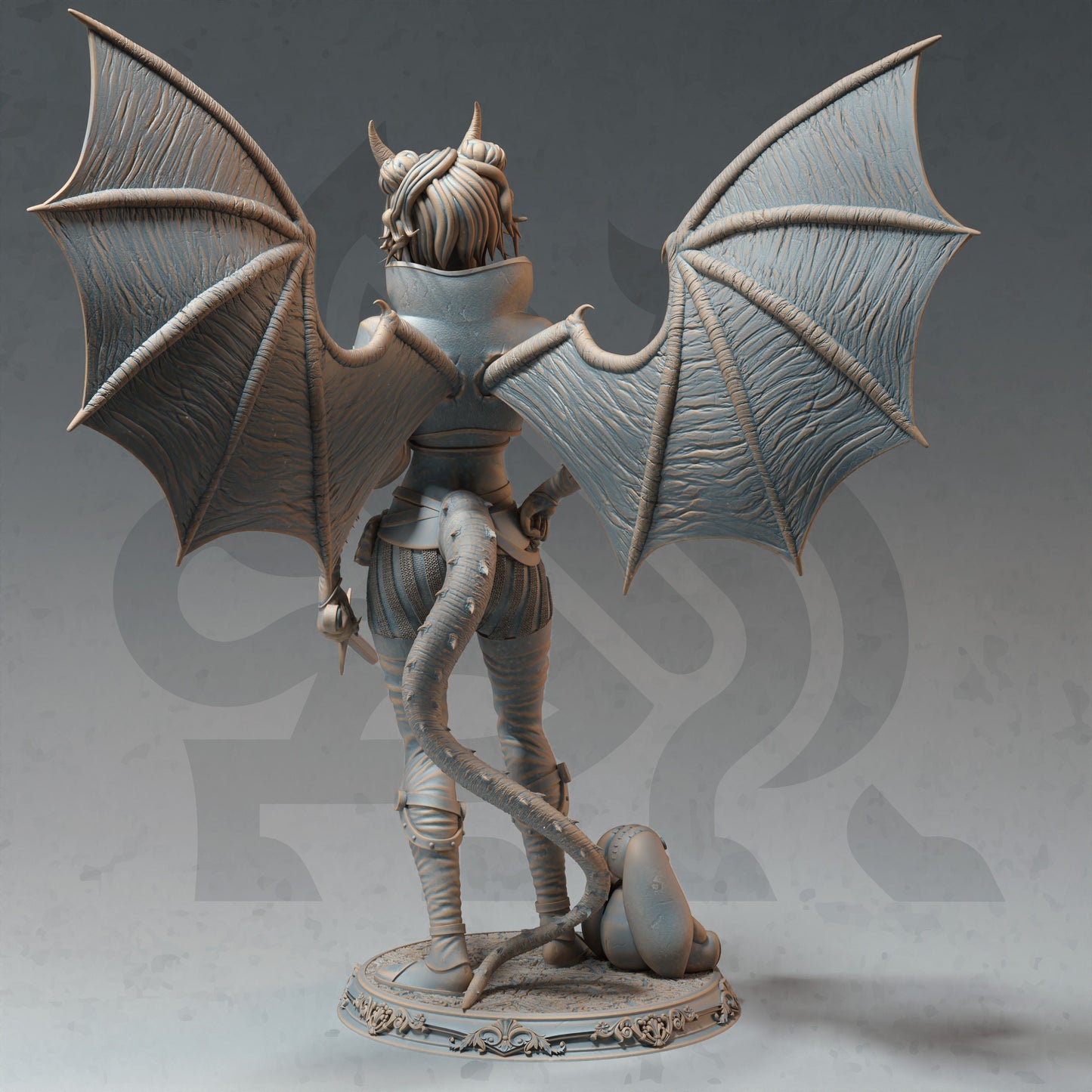 Tiefling Warlock – Mhari O‘Nette Figur + Sockeldruck 3D 12k Dnd Miniatur Geschenkidee Mini | Dungeons & Dragons | Tabletop | DM Stash