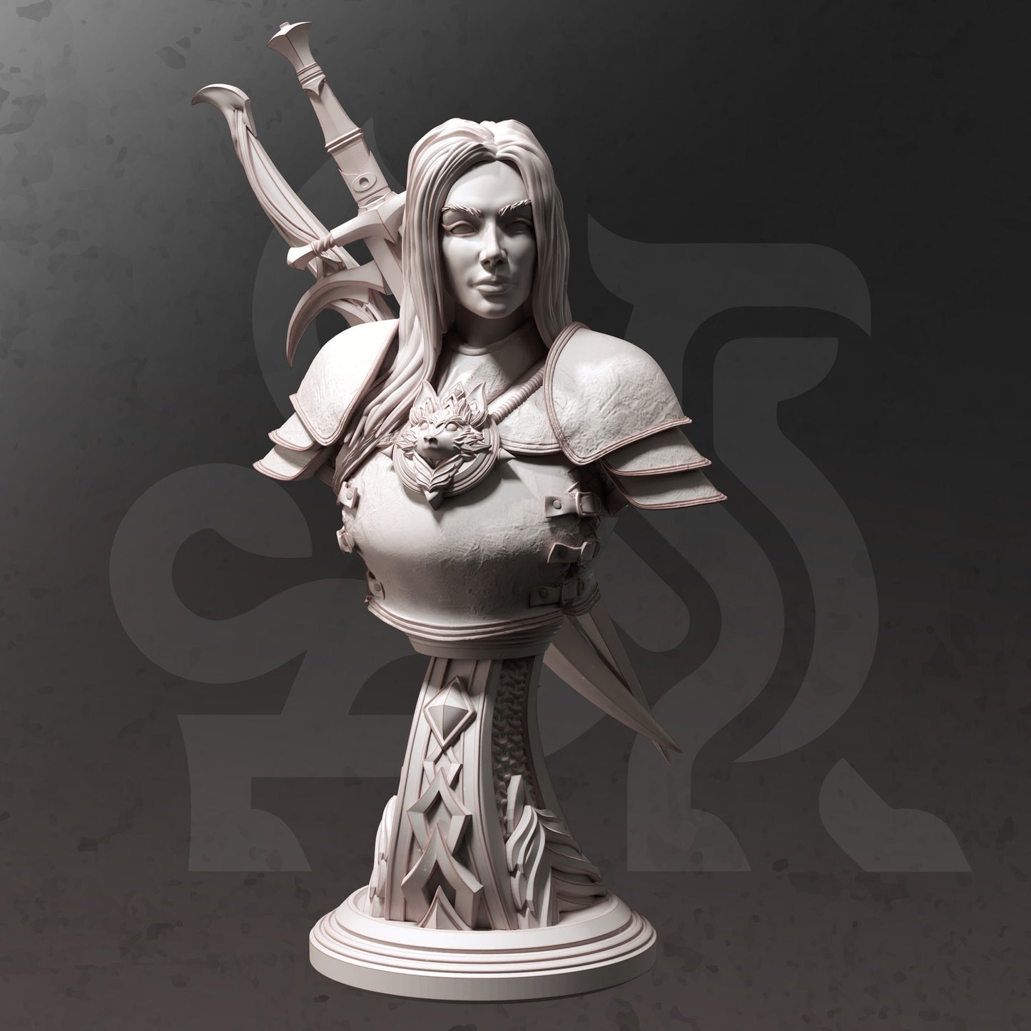 Buste - Jeune Maître Chasseur de Sang - Lina Vixine 120 mm de haut - Figurine 3D 12k miniature Idée cadeau | Donjons et Dragons | Coffret de DM sur table