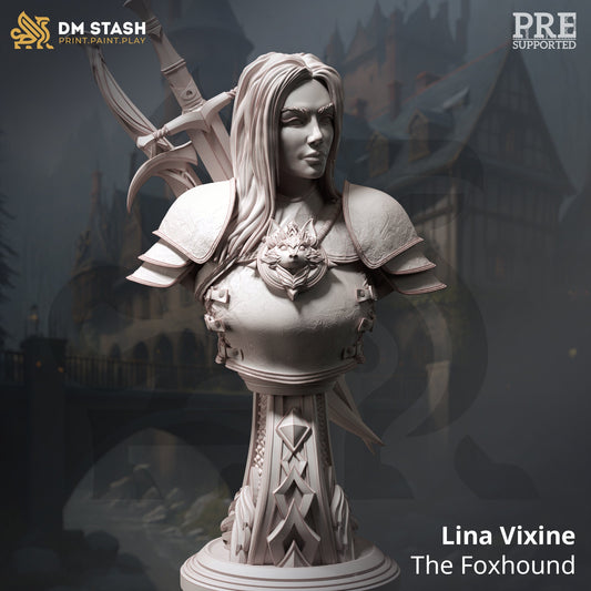 BÜSTE - Junger Meisterblutjäger - Lina Vixine 120 mm groß - Figurdruck 3D 12k Miniatur Geschenkidee | Dungeons and Dragons | Tabletop DM Stash