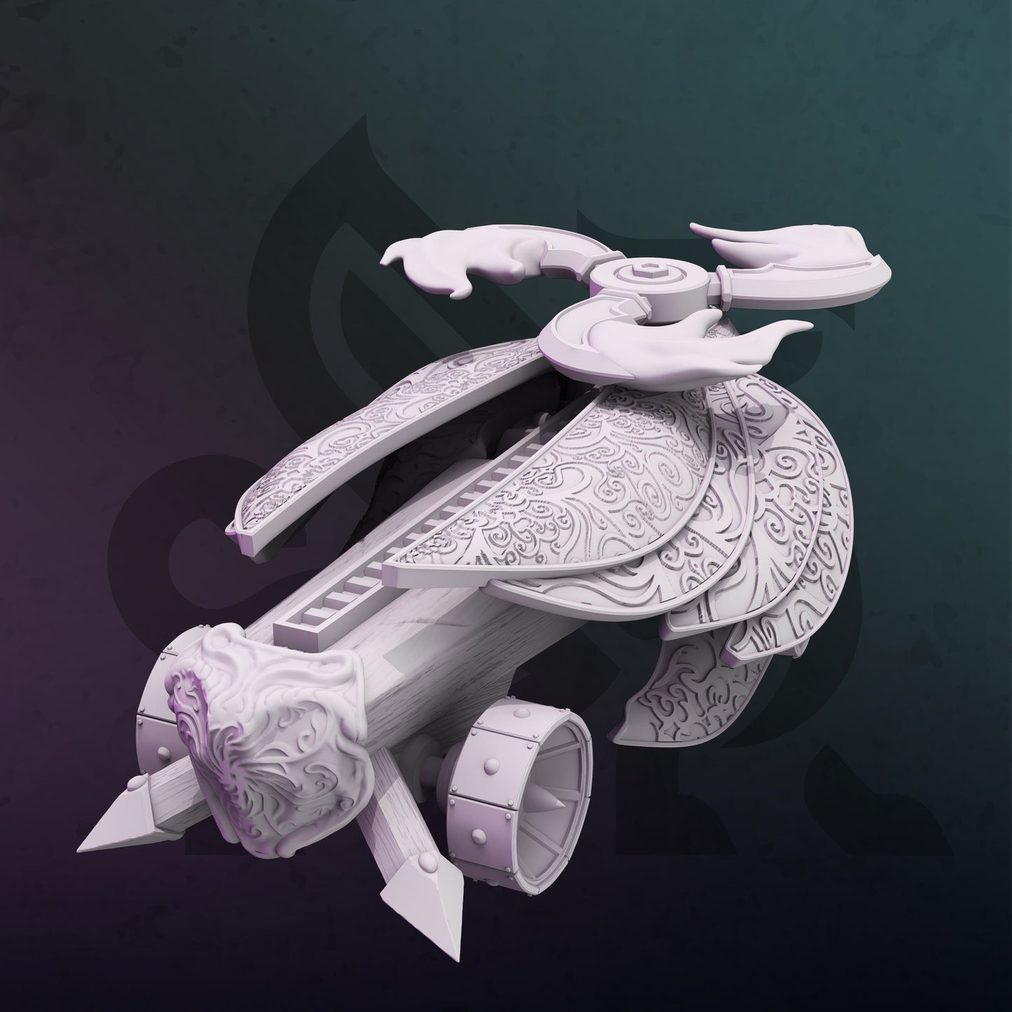 Elfen-Gleve-Artillerie – Die Scourer-Waffenfigur, 12.000 Druck, 3D-RPG-Miniatur, Geschenkidee, Mini | Dungeons & Dragons Tabletop DM Stash