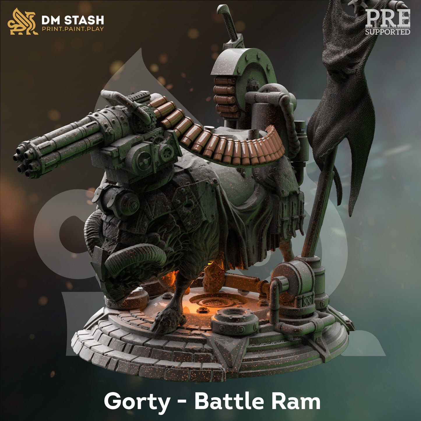 Soldat Steampunk à cheval - Figurine Kartol n Gorty avec socle imprimé 3D 12k miniature Idée cadeau | Donjons et Dragons | Jeux de table | Cachette de DM