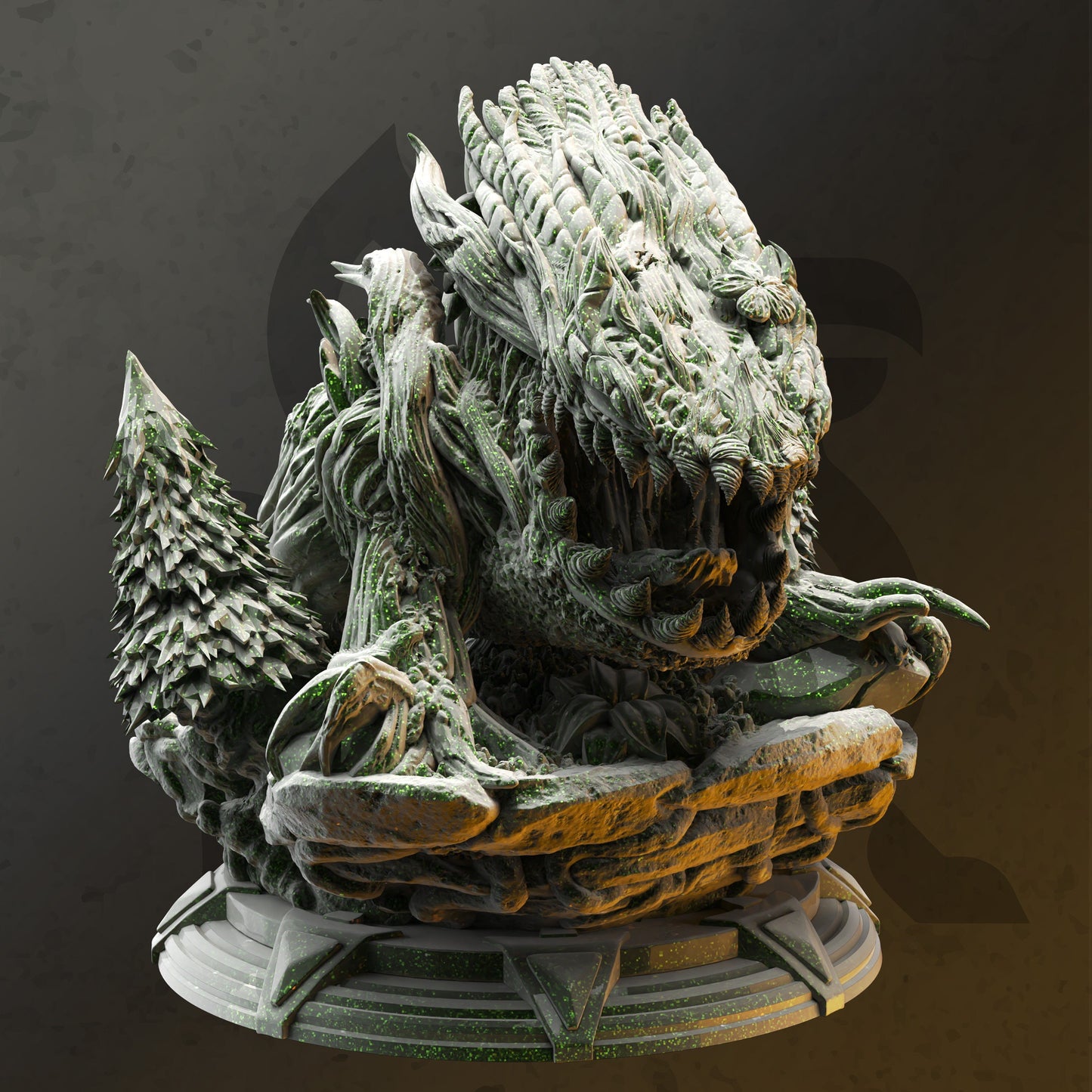 Feenberührtes Monster – Barkette Forest GROSSE Figur mit Sockeldruck 3D 12k Miniatur Geschenkidee Mini | Dungeons & Dragons | Tabletop DM Stash