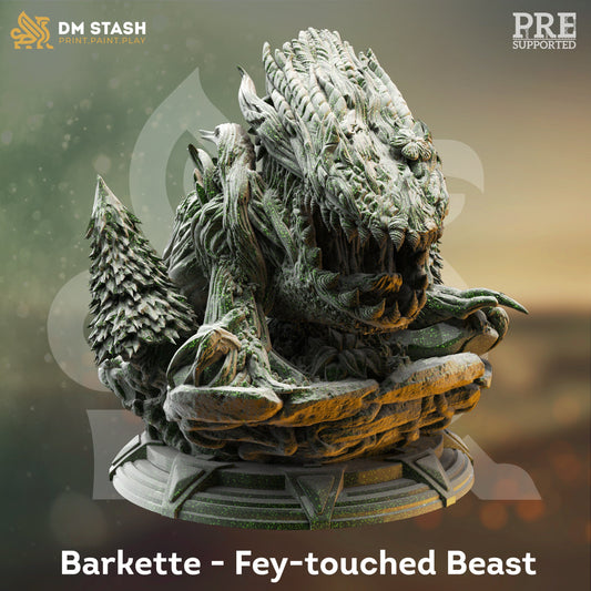 Feenberührtes Monster – Barkette Forest GROSSE Figur mit Sockeldruck 3D 12k Miniatur Geschenkidee Mini | Dungeons & Dragons | Tabletop DM Stash