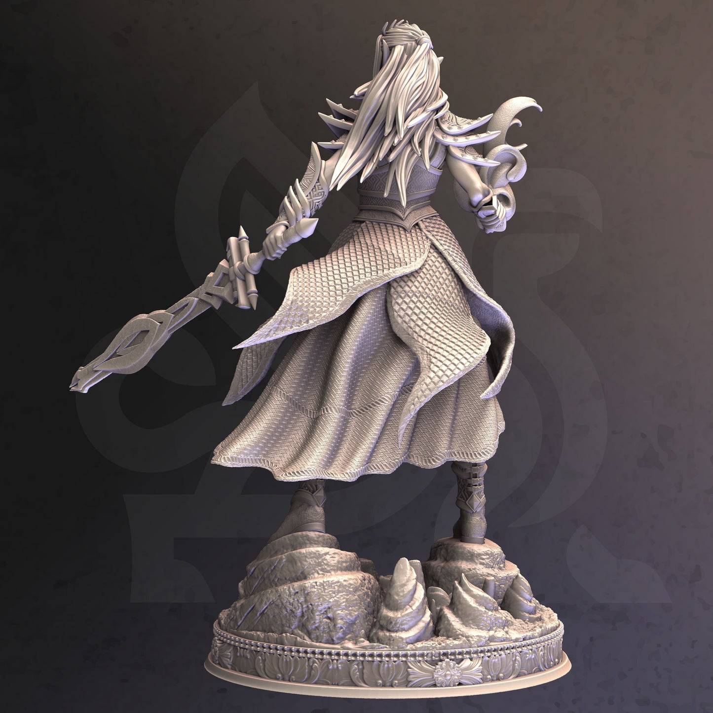 Hex Bladed Warlock – Elaina Naire Figur + Sockel + BONUS-Druck 3D 12k Miniatur Geschenkidee Mini | Dungeons & Dragons | Tabletop | DM Stash