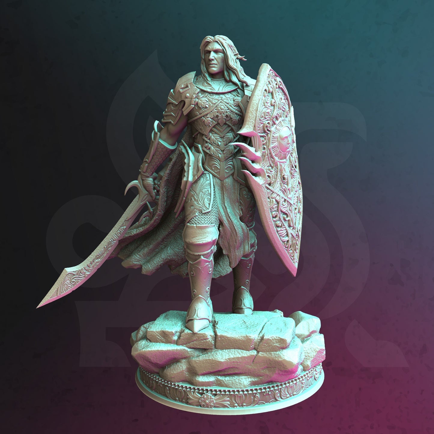 Elfenpaladin – Yinsylim-Ritterfigur + Sockel + BONUS-Druck 3D 12k Miniatur Geschenkidee Mini | Dungeons & Dragons | Tabletop | DM Stash