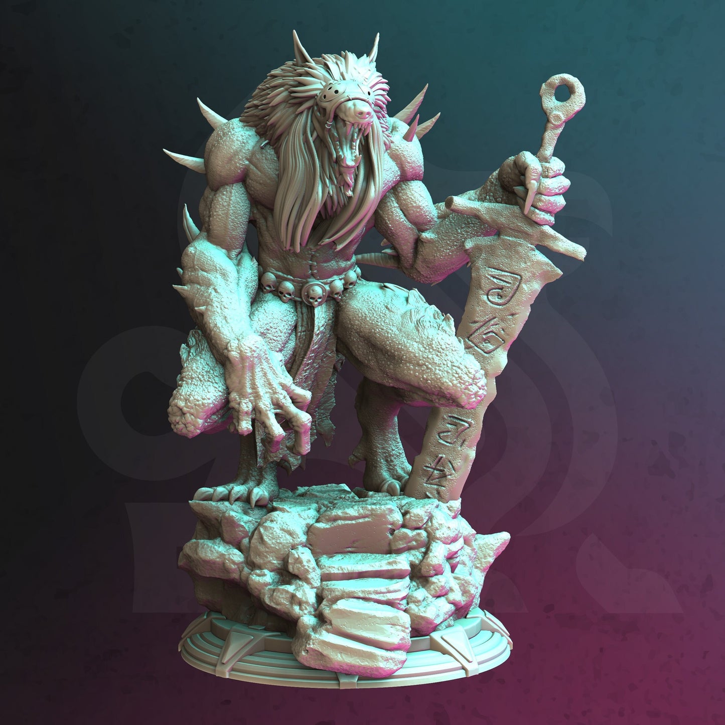 Loup-garou géant alpha - Scrag, figurine géante + socle + impression 3D 12 000 $ + cadeau miniature | Donjons et Dragons | Jeu de table | Cachette de DM