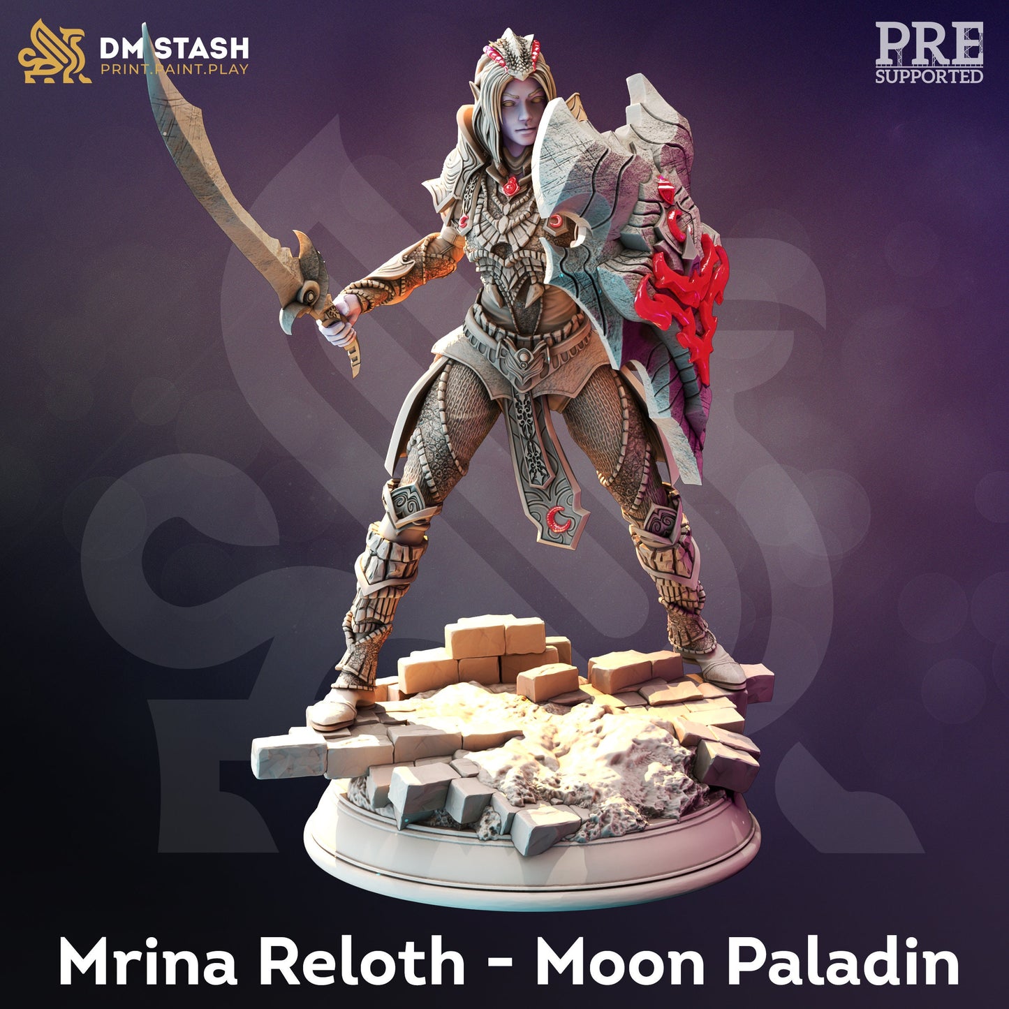 Drow Moon Paladin Cleric Fighter - Mrina