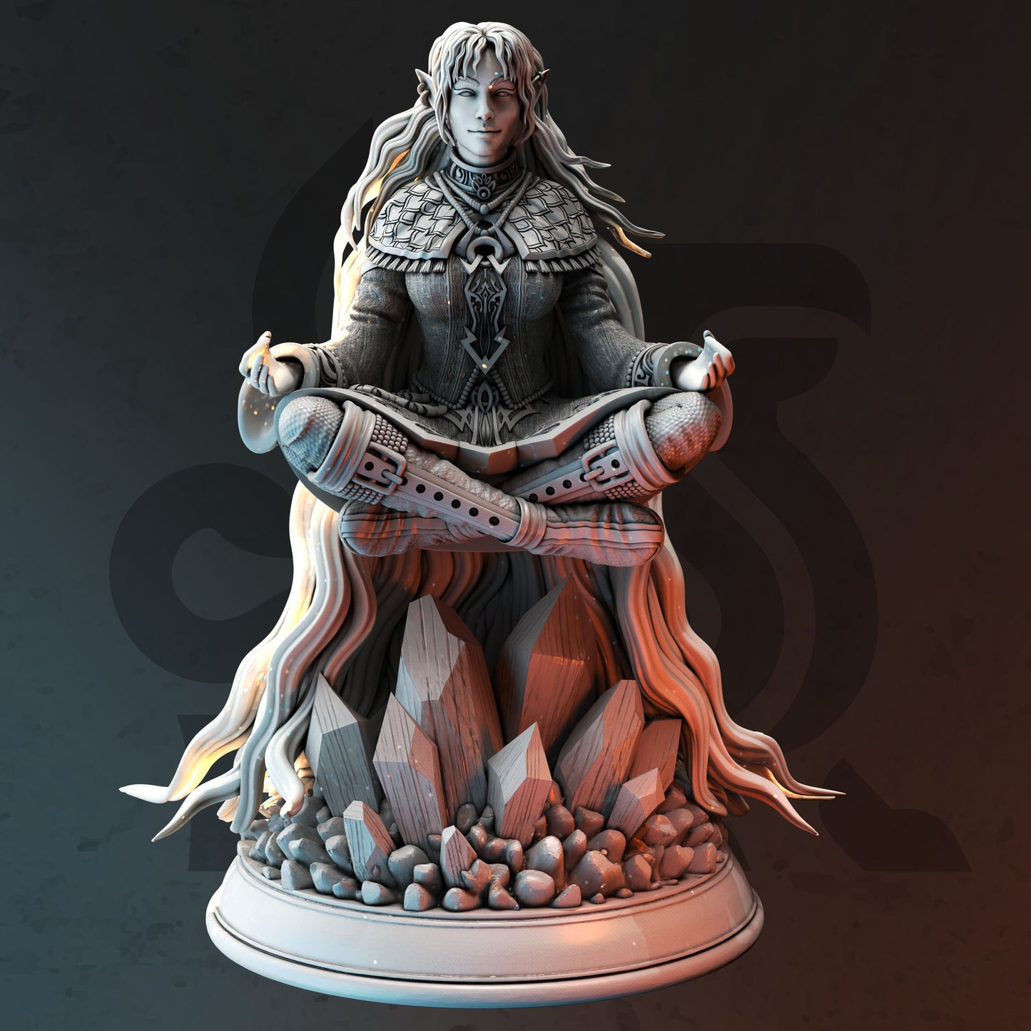 Elf Storm Sorcerer - Misti Cloudburst Figur 12k + Base Print 3D RPG Miniatur Geschenkidee Mini Dungeons & Dragons Tabletop DM Stash