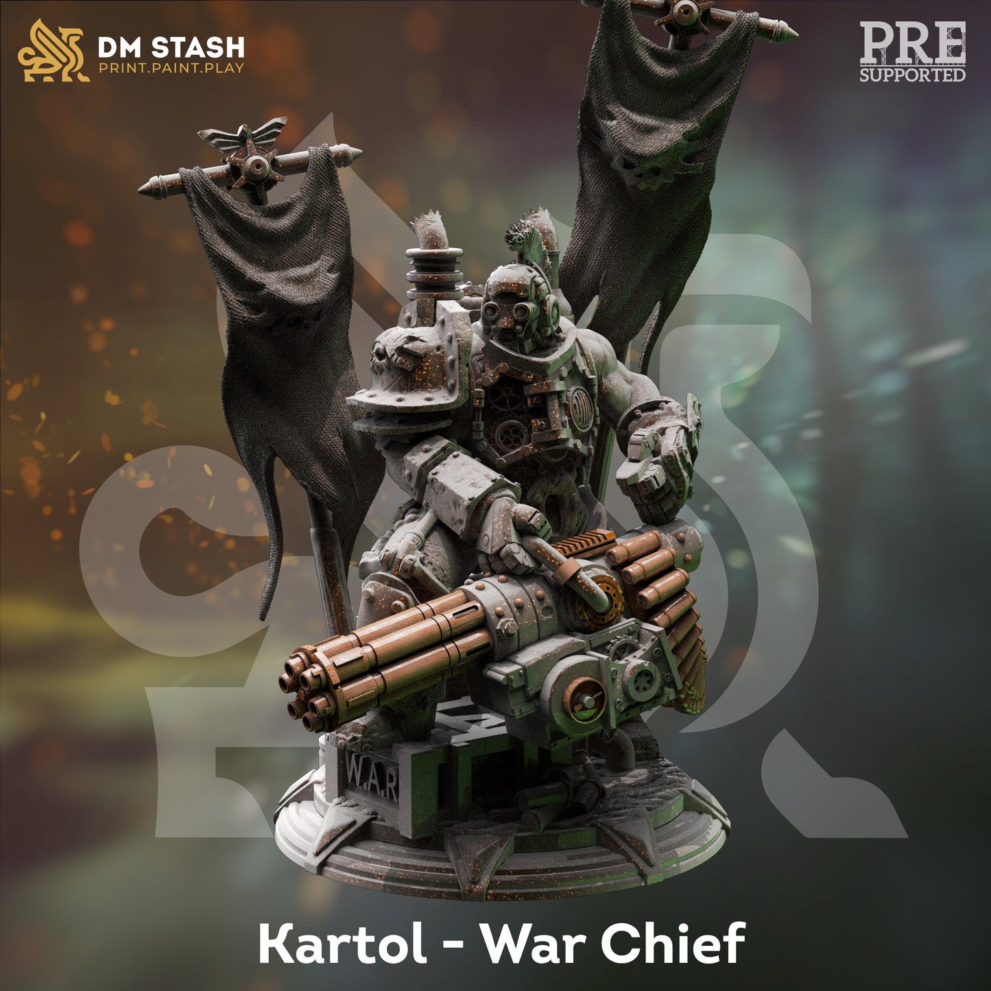 Soldat Steampunk à cheval - Figurine Kartol n Gorty avec socle imprimé 3D 12k miniature Idée cadeau | Donjons et Dragons | Jeux de table | Cachette de DM