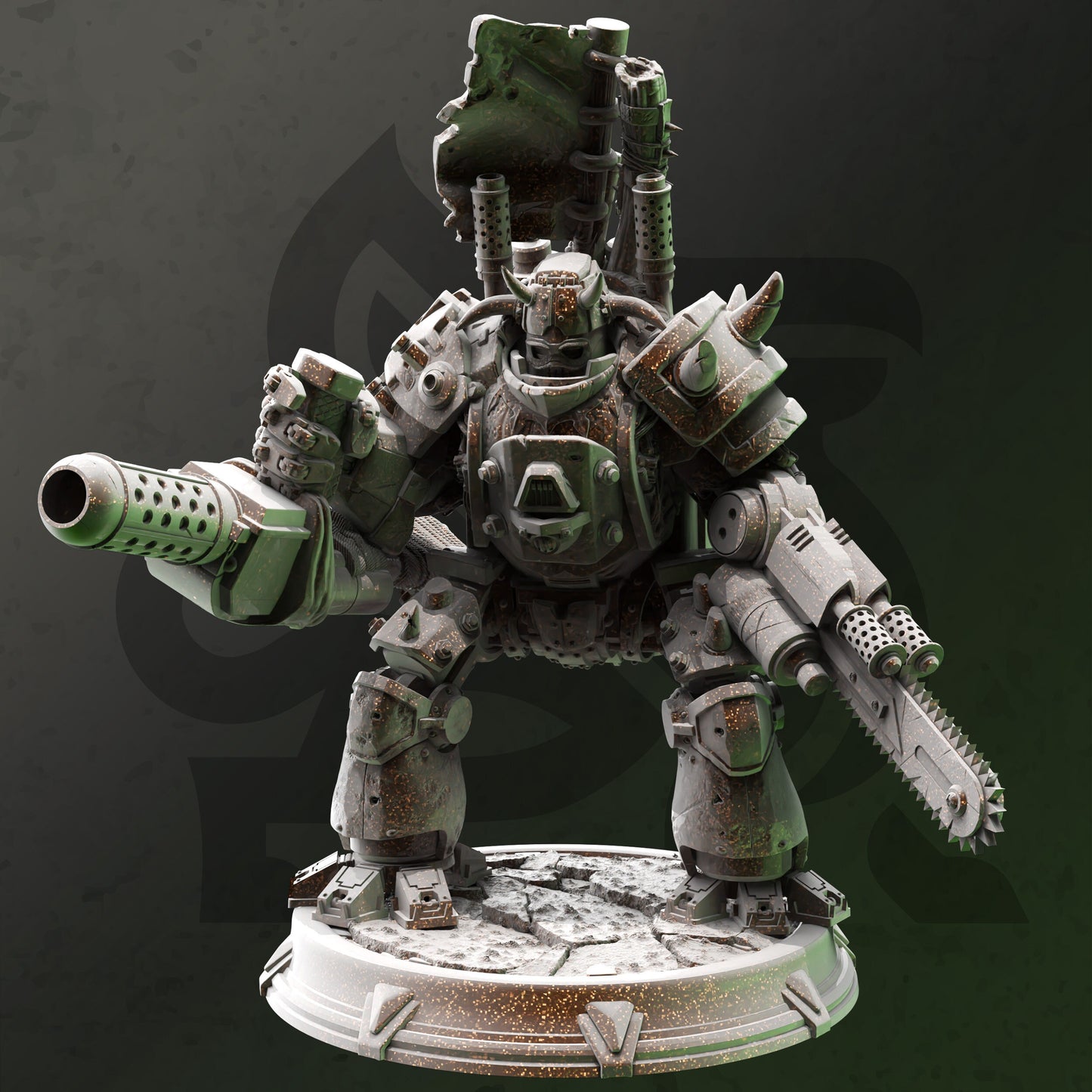 Figurine Jotun Steampunk Mech avec base imprimée 3D 12k miniature Idée cadeau | Donjons et Dragons | Jeux de table | DM Stash