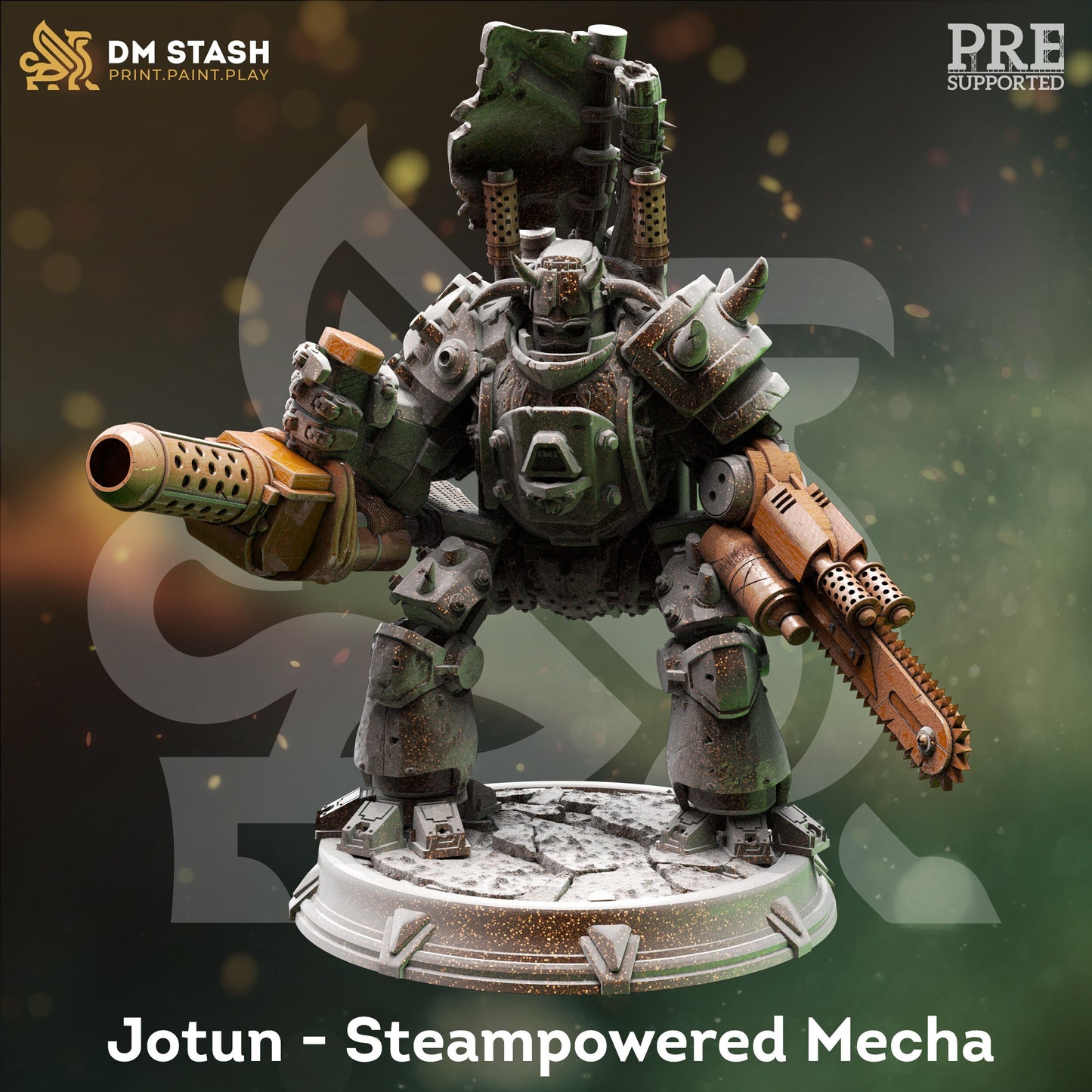 Figurine Jotun Steampunk Mech avec base imprimée 3D 12k miniature Idée cadeau | Donjons et Dragons | Jeux de table | DM Stash