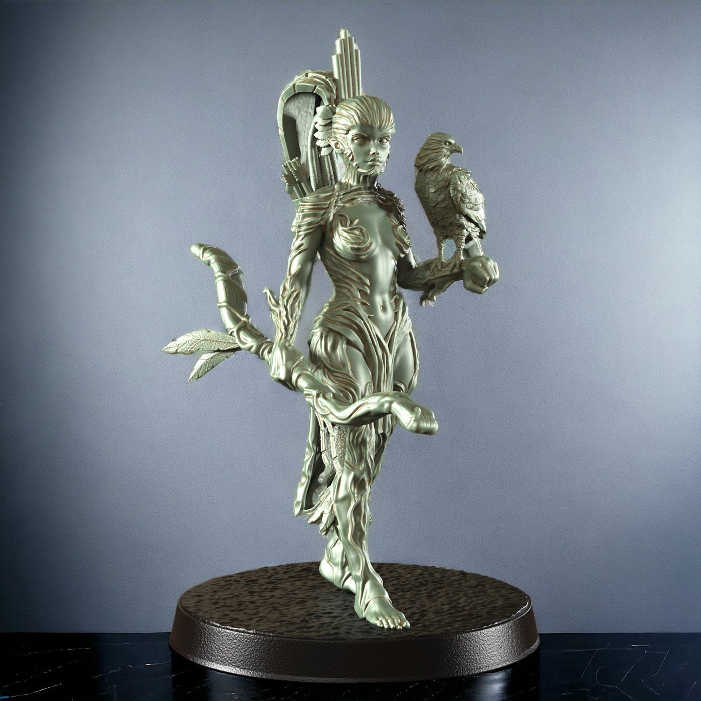 Drixa – Elfenbogenschützin-Figur 12.000 + Sockel + BONUS-Druck 3D-RPG-Miniatur-Geschenkidee Mini | Dungeons & Dragons | Tabletop | RN Estudio