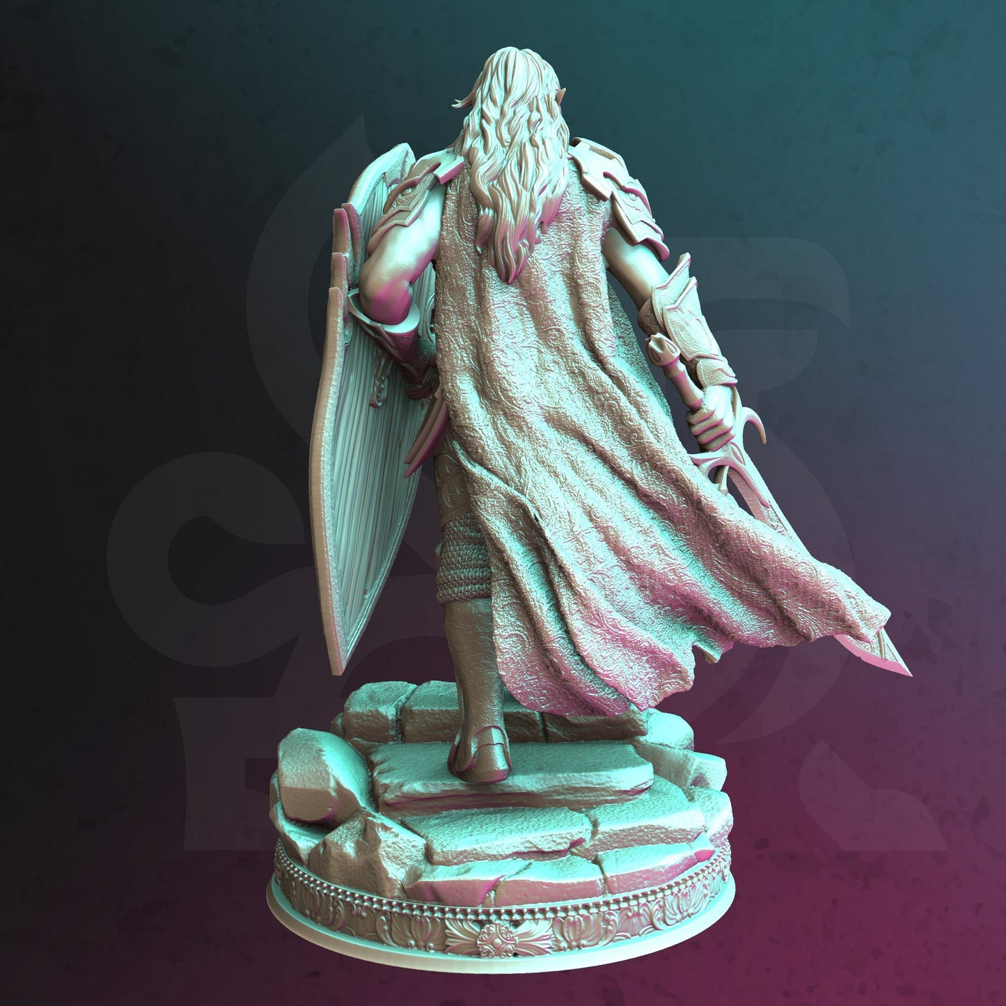 Elfenpaladin – Yinsylim-Ritterfigur + Sockel + BONUS-Druck 3D 12k Miniatur Geschenkidee Mini | Dungeons & Dragons | Tabletop | DM Stash