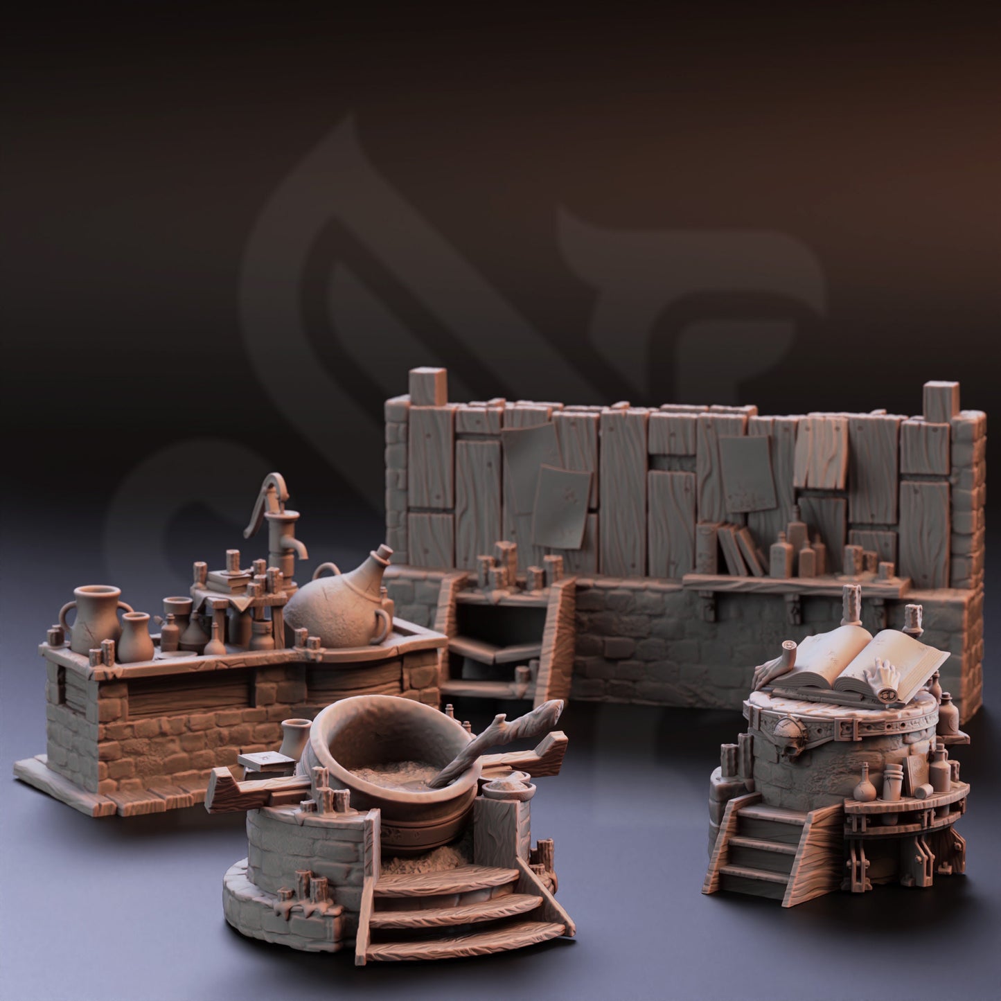 Hag's Hovel Terrain Set - Granny Nora's Hut Enviro + BONUS print 3d 12k miniature Gift Idea mini | Dungeons & Dragons | Tabletop | DM Stash