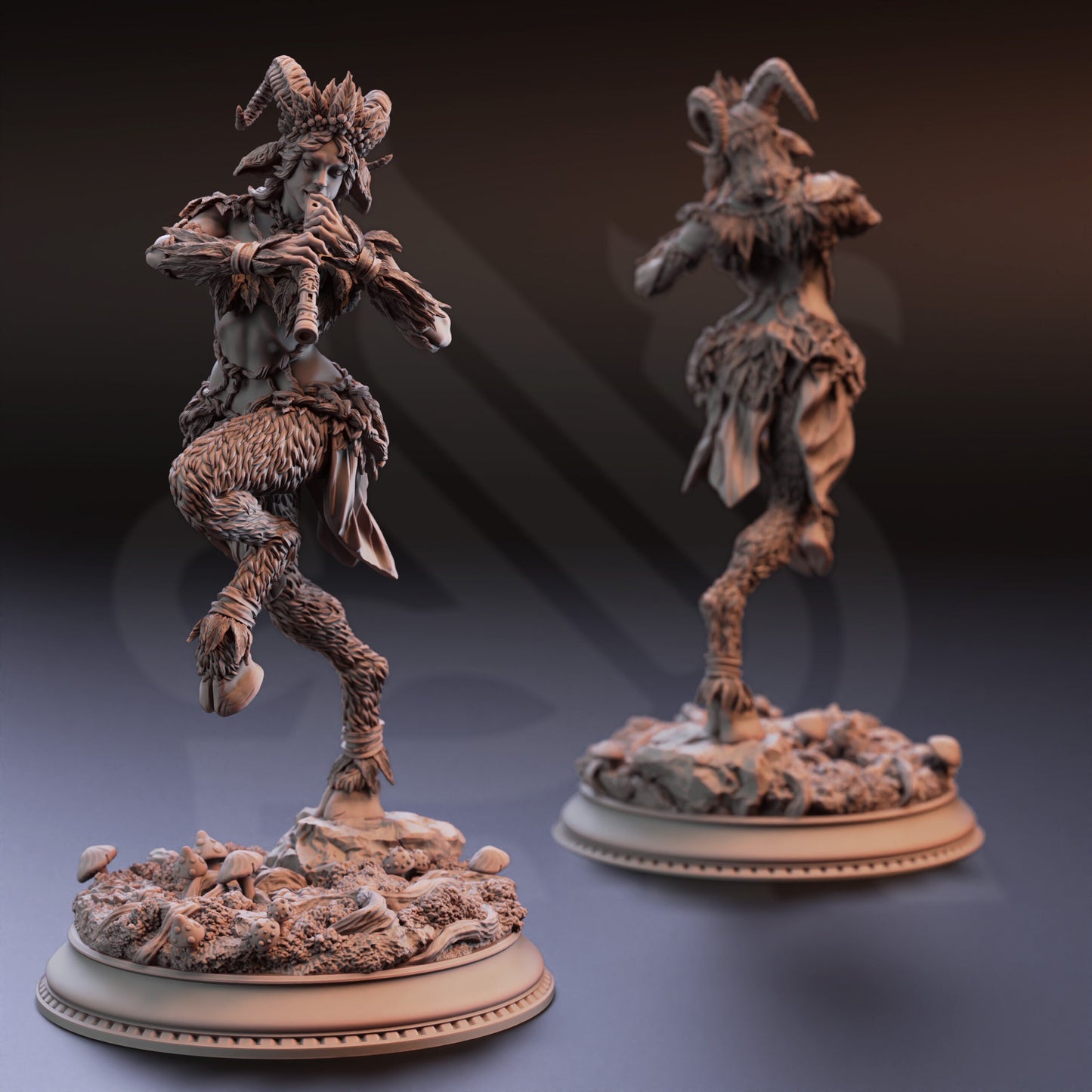 Faun Bard Enchantress – Sylvia Flute Creature Figur 12k + Base Print 3D RPG Miniatur Geschenkidee Mini | Dungeons & Dragons Tabletop DM Stash