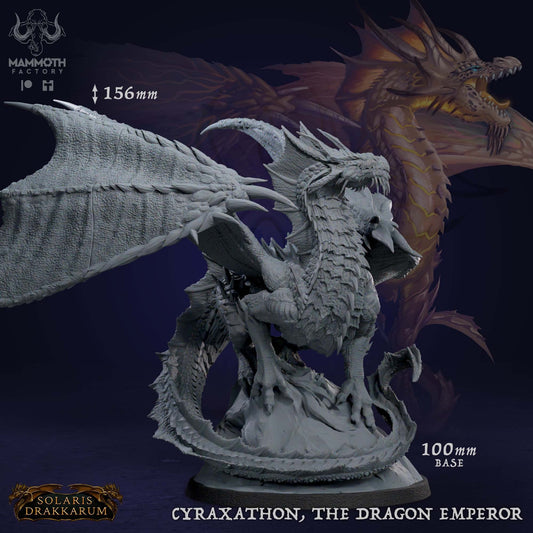 Cyraxathon - L'Empereur Dragon Figurine géante 12 000 $ 14 000 $ + BONUS Impression 3D Miniature RPG Idée cadeau mini | Donjons et Dragons | Jeux de table | Mammouth