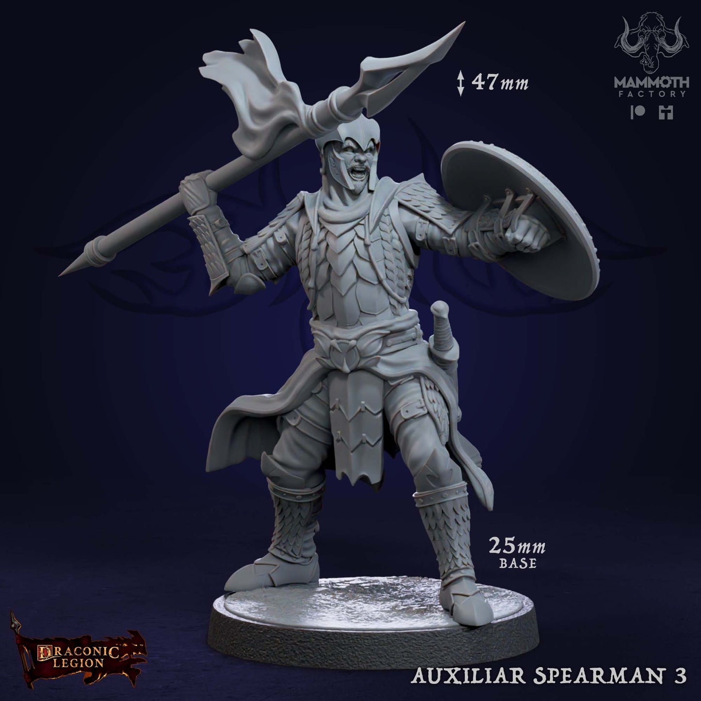 Auxilliar Spearmen Warband Warriors Bundle 8 Figs 12k 14k + BONUS Druck 3D RPG Miniatur Geschenkidee Mini Dungeons & Dragons Tabletop Mammut