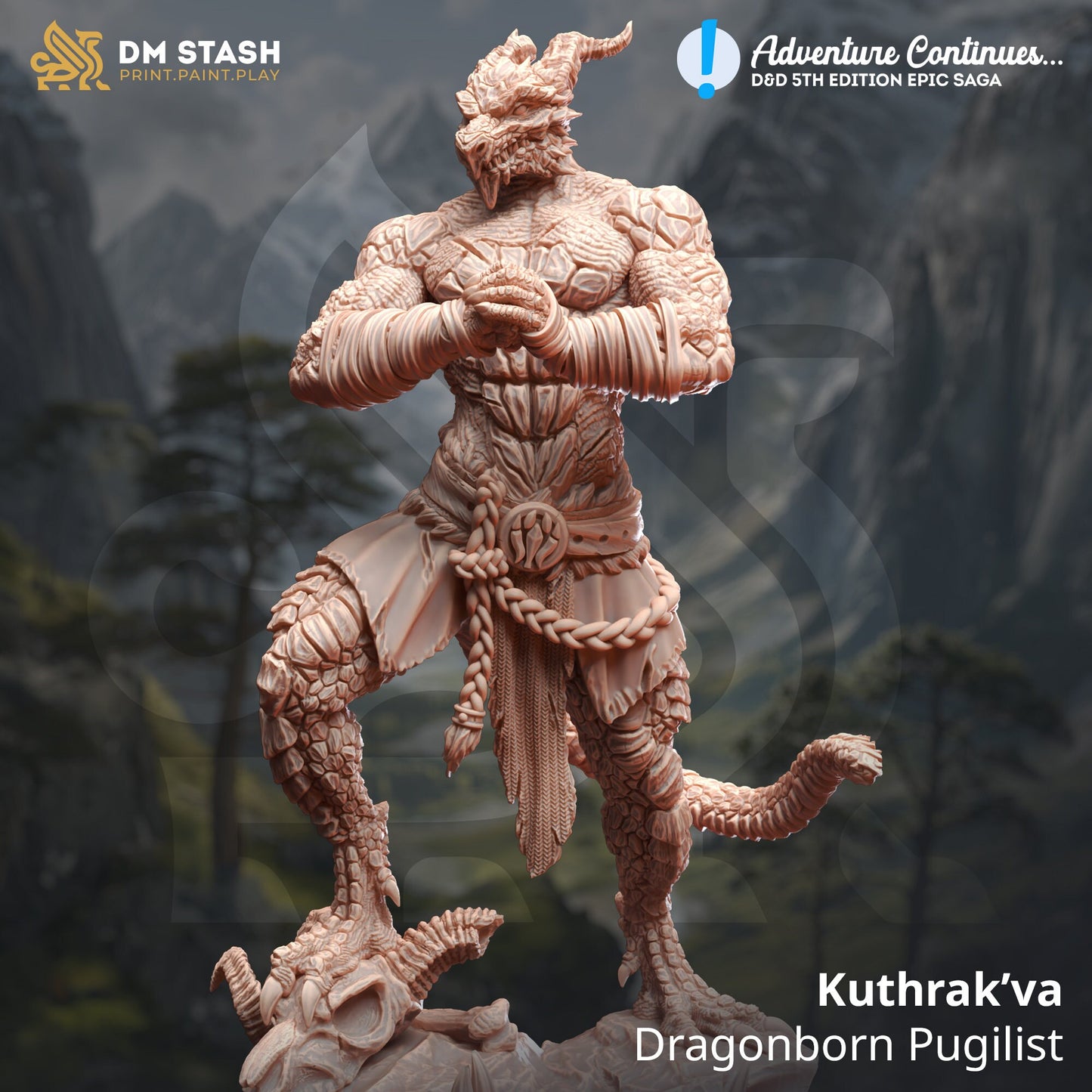 Kuthrak’va - Dragonborn Pugilist Beastfolk Warrior 32mm