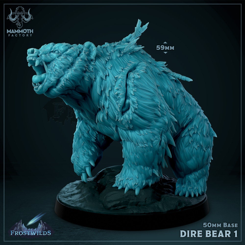 Dire Bear 1 – Ferocious Beast Forest Monster Roaring Pose